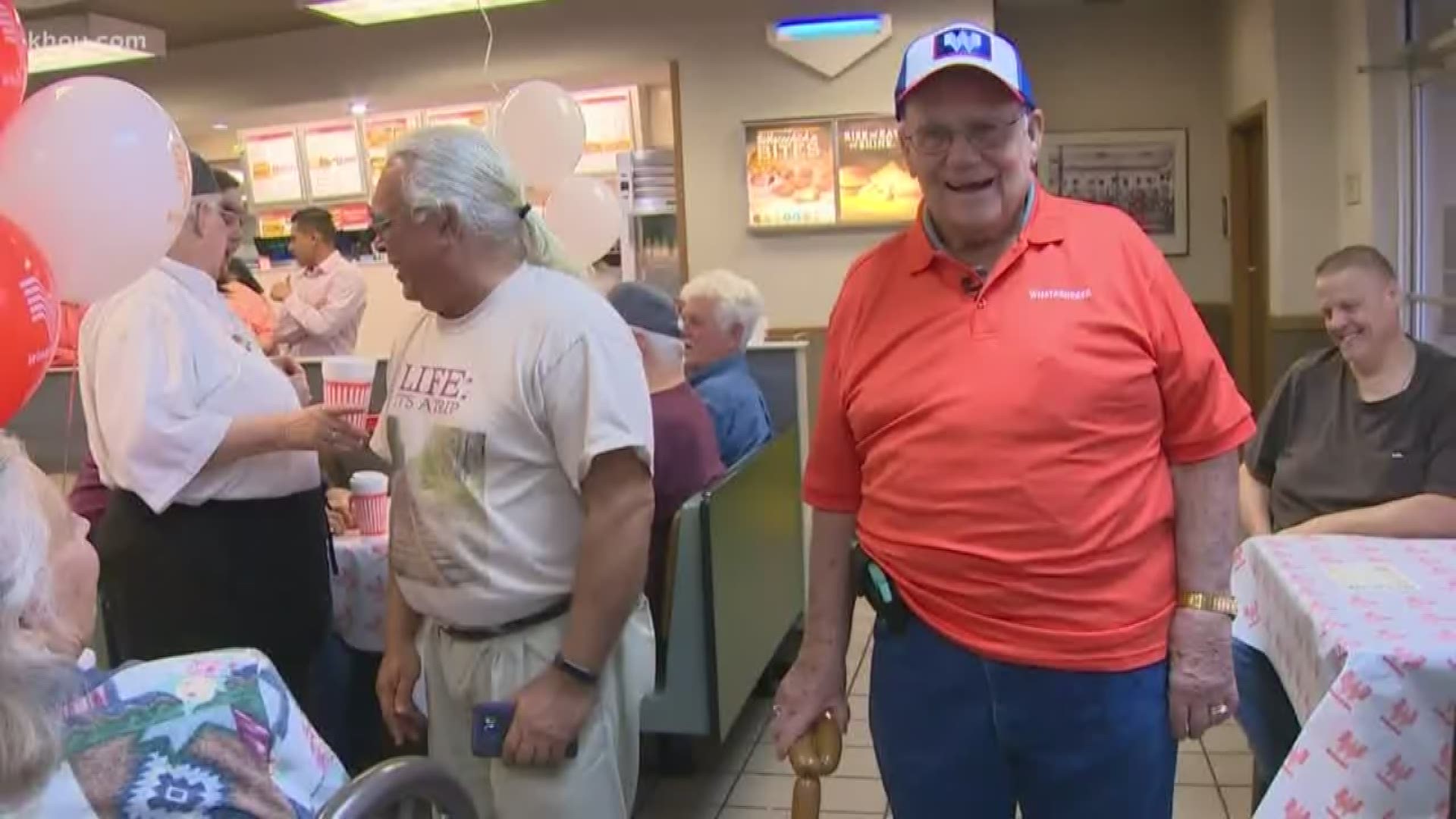 Whataburger helped pull off a fantastic surprise party for one of their favorite customers who turned 90 recently.