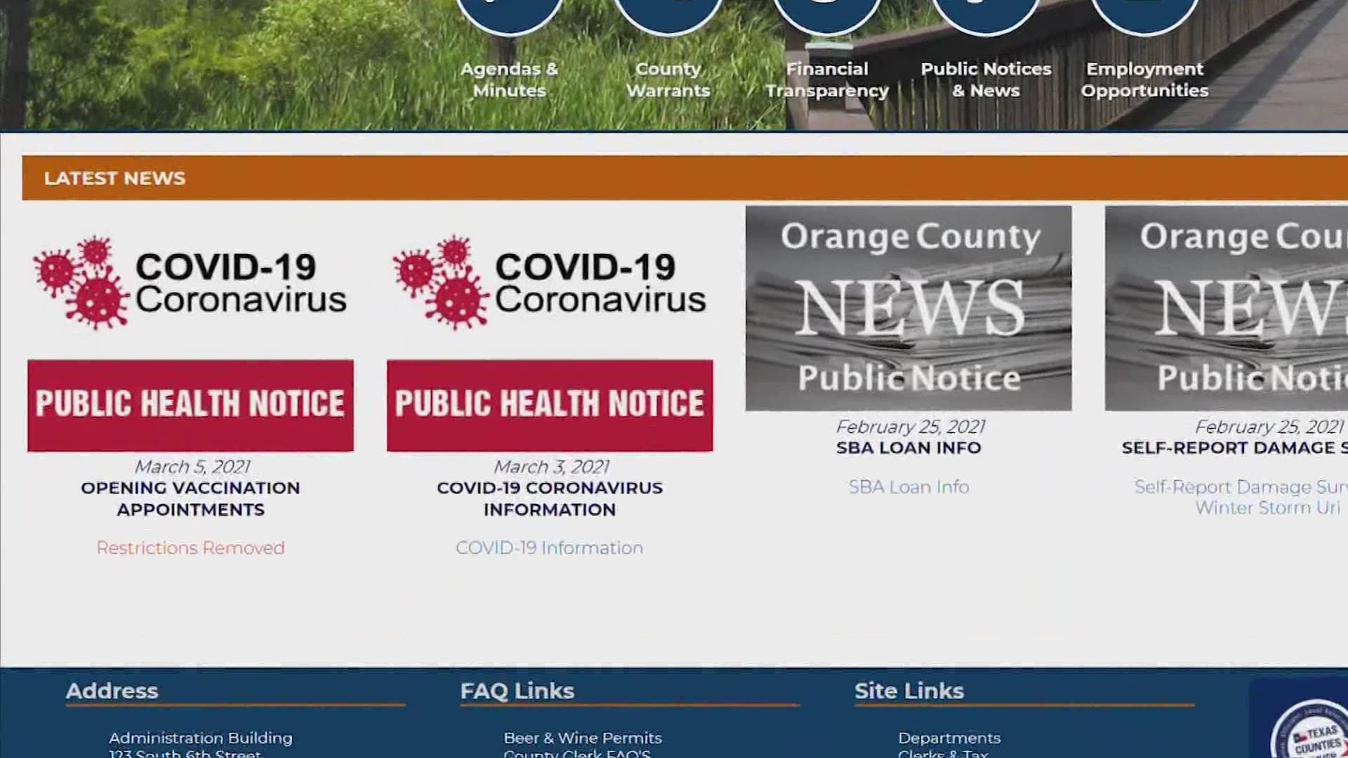 Two Texas counties, Hardin and Orange, have opened their vaccines not just to phase 1A and 1B, but to anyone.