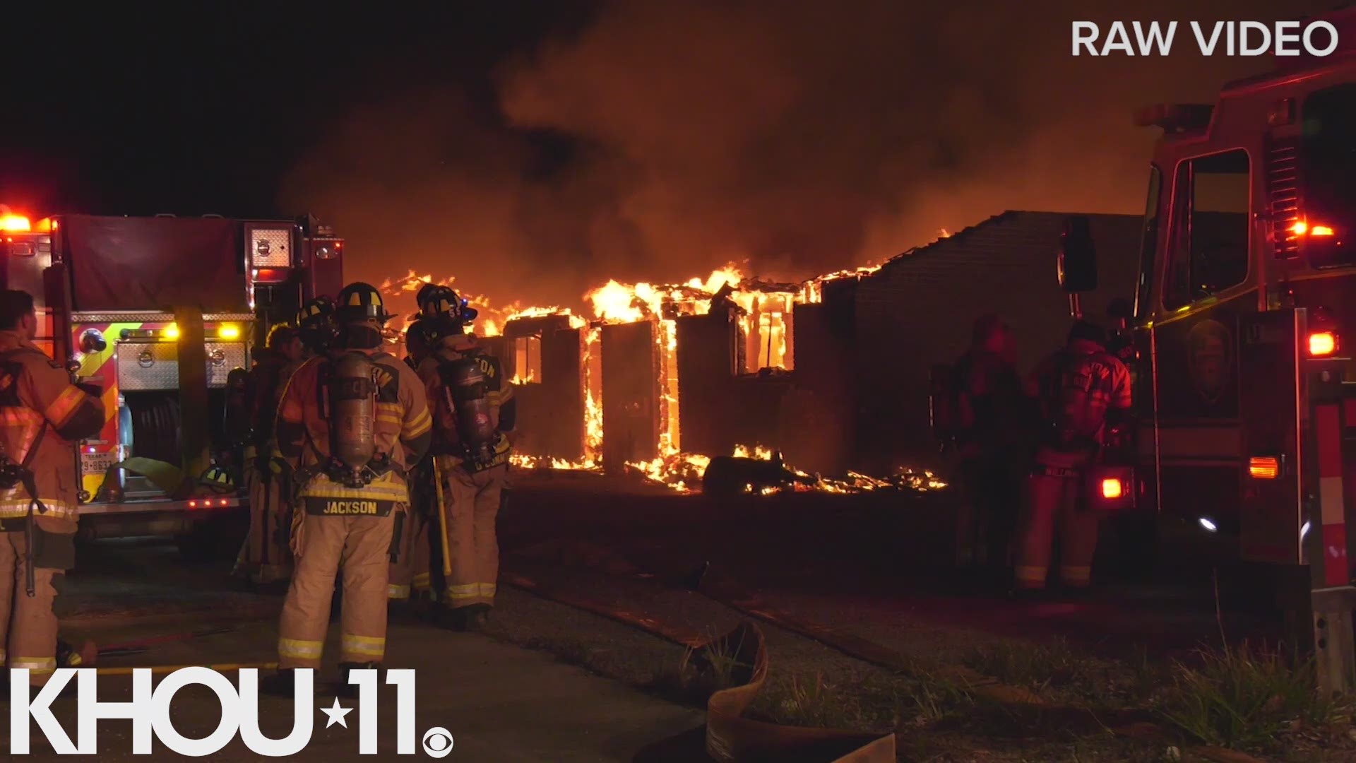 A massive fire engulfed an abandoned apartment complex Wednesday night in southeast Houston.