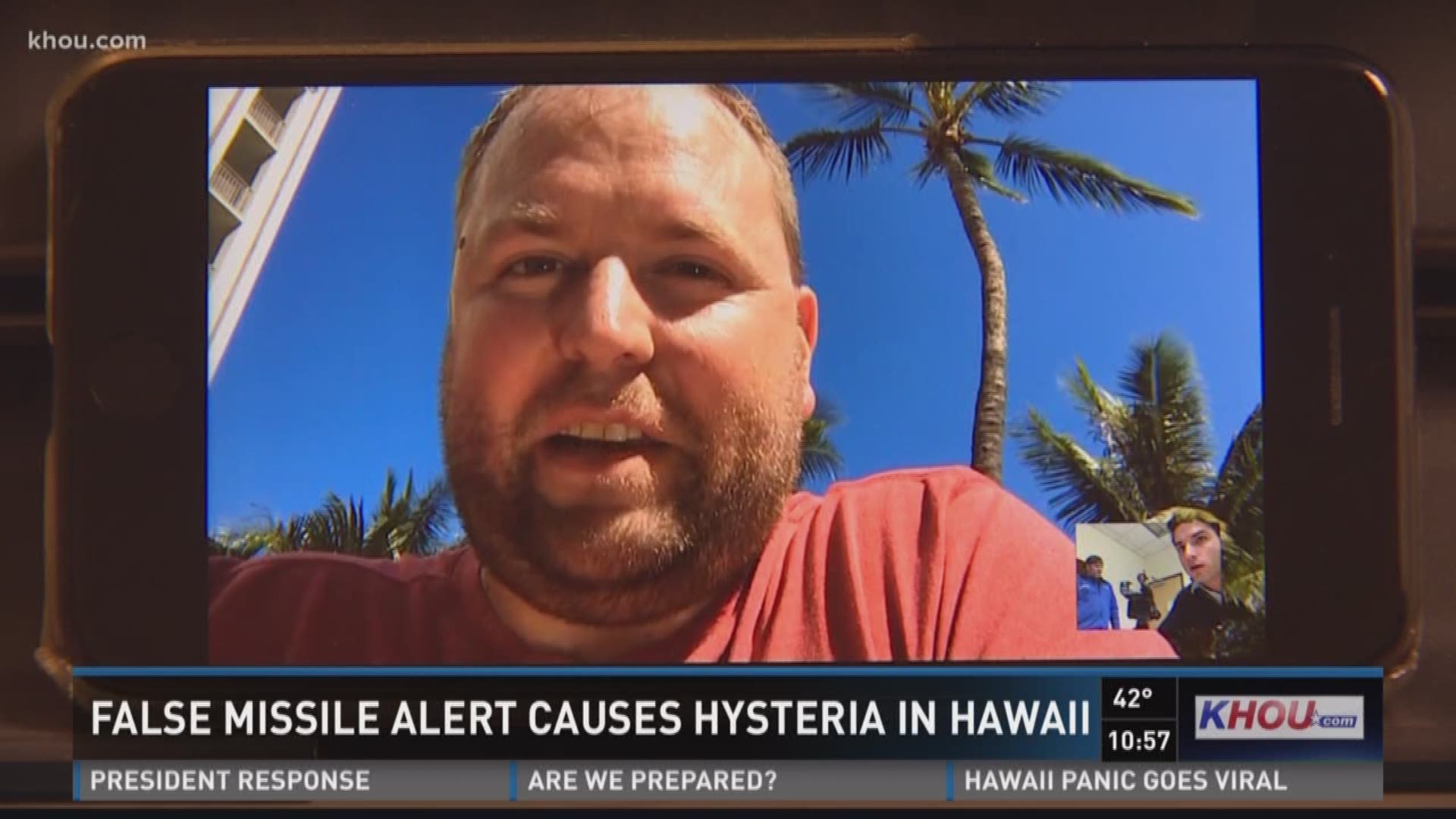 A false emergency alert had people running for cover in a panic in Hawaii on Saturday and a KHOU 11 staff member was caught up in the chaos while on vacation.