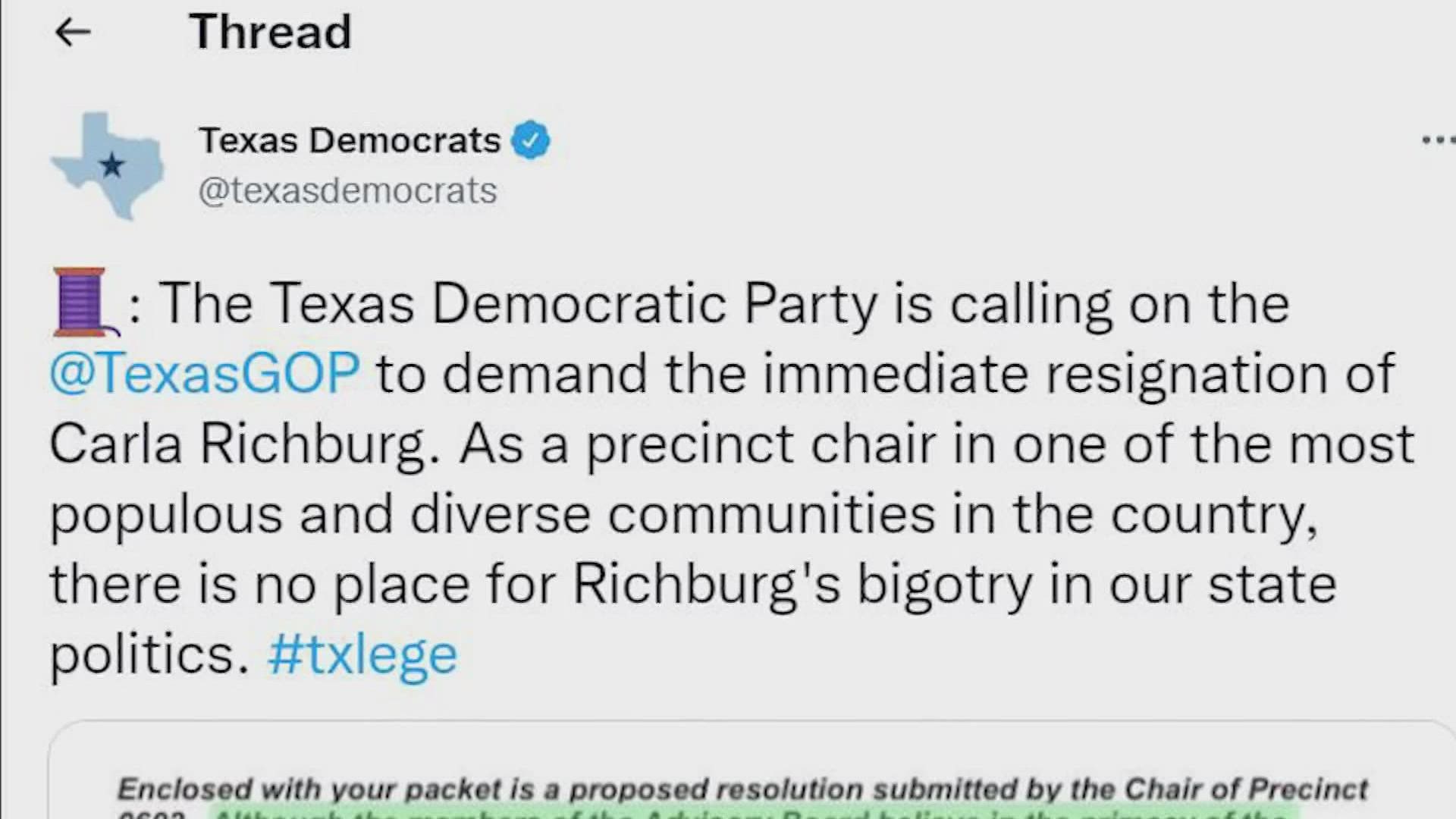 There are growing calls for the removal of a Harris County GOP precinct chair who is proposing some controversial resolutions.