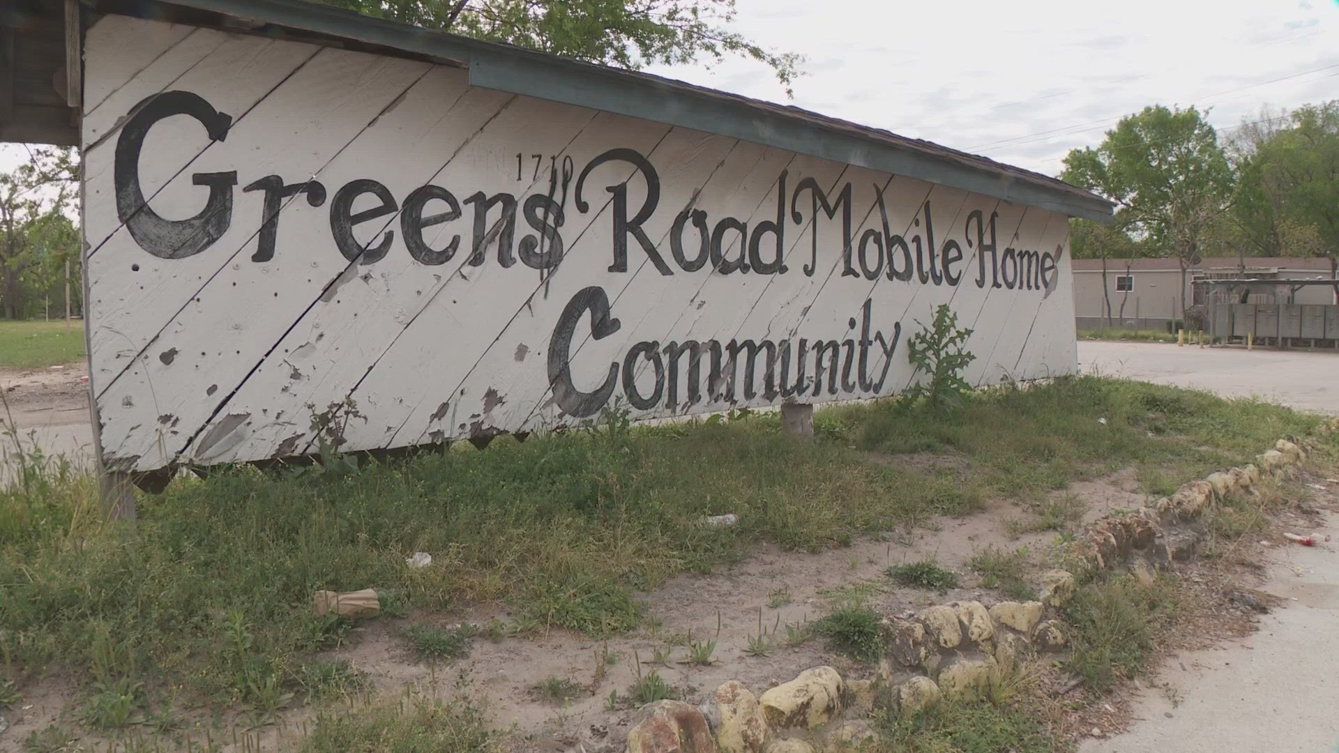 A group of mobile home residents said they’re being pushed out of the place they live with no help from Harris County.