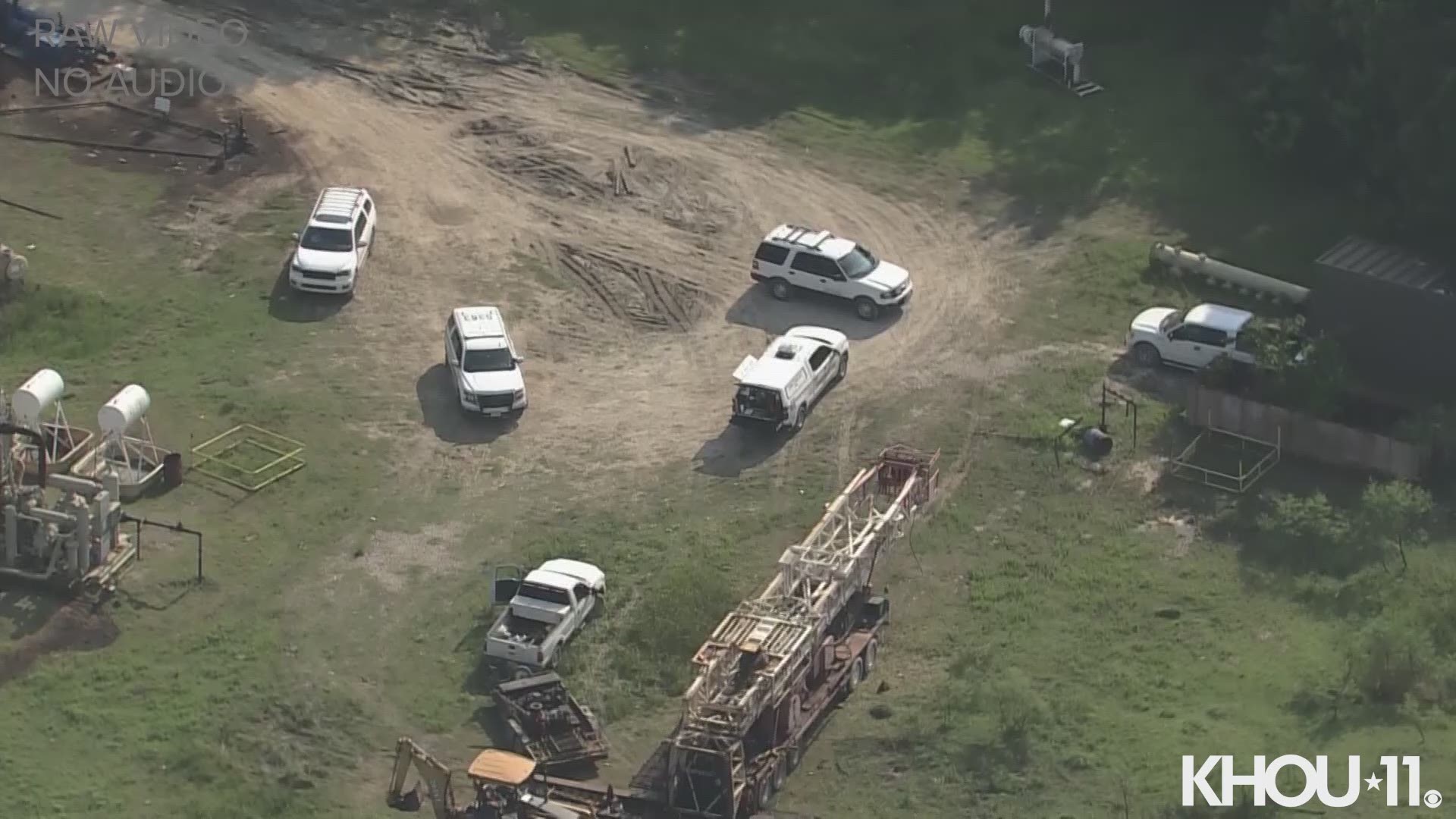 A worker was killed Wednesday when he was struck by part of an oil rig that had fallen in the Humble area, according to Harris County Sheriff Ed Gonzalez.