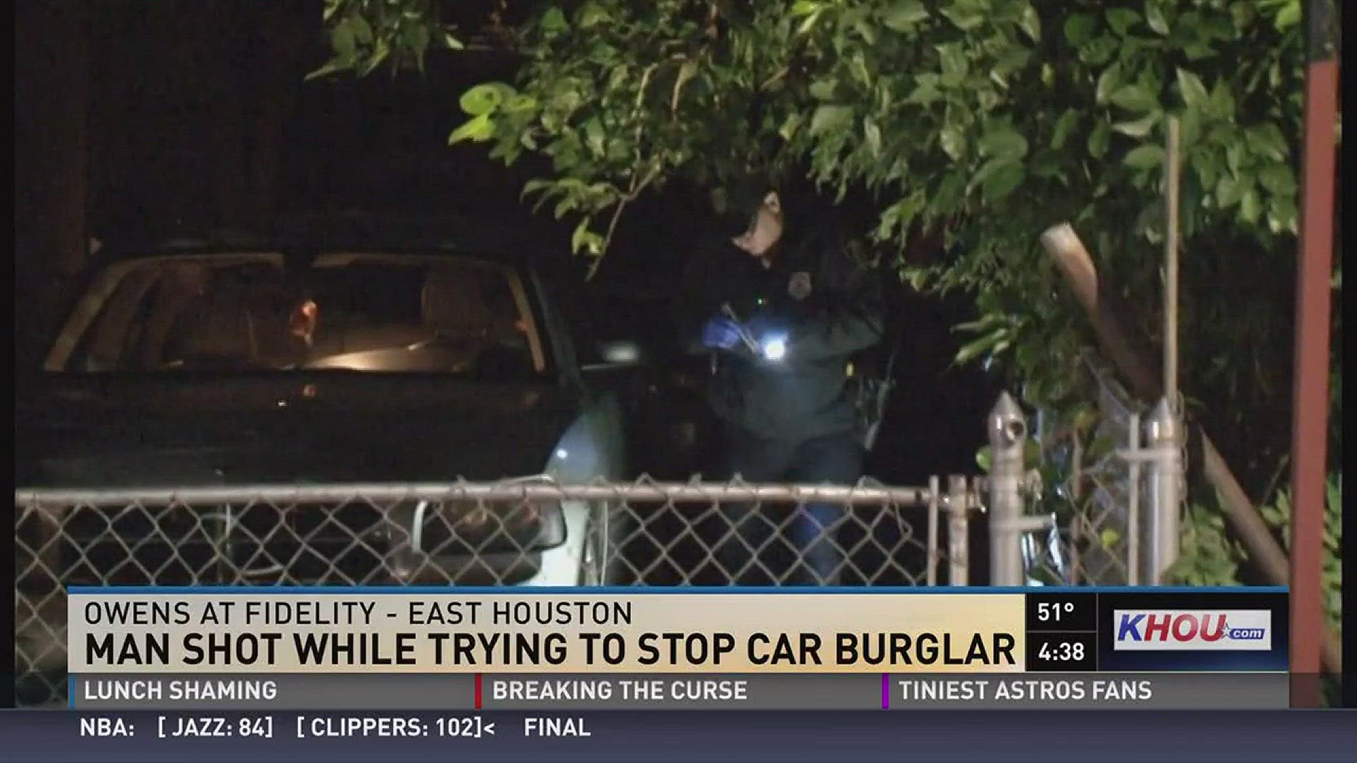 Man shot while trying to stop car burglar in E. Houston | khou.com