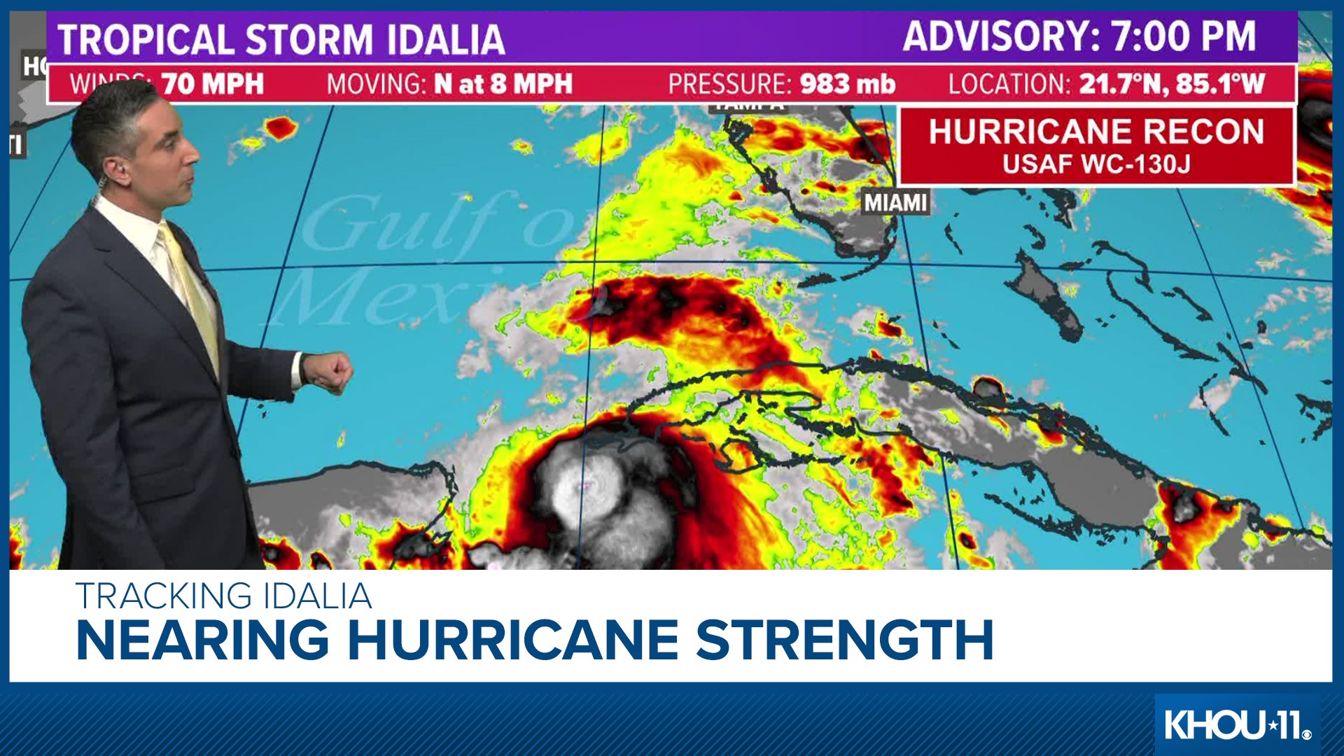 Tropical Storm Idalia update Projected path, forecast cone