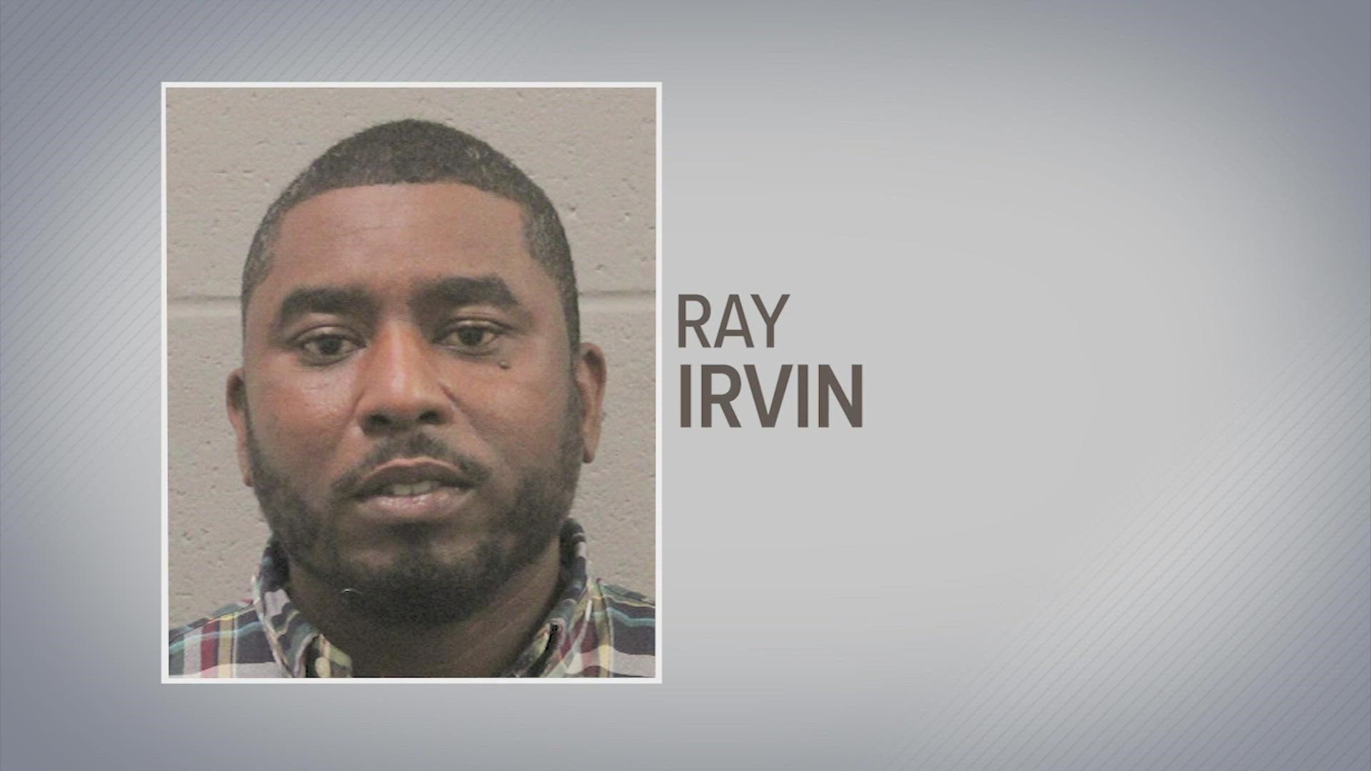 Irvin Ray, a 12-year veteran of the Houston Police Department, is charged with aggravated assault of a family member and burglary and has been relieved of duty.