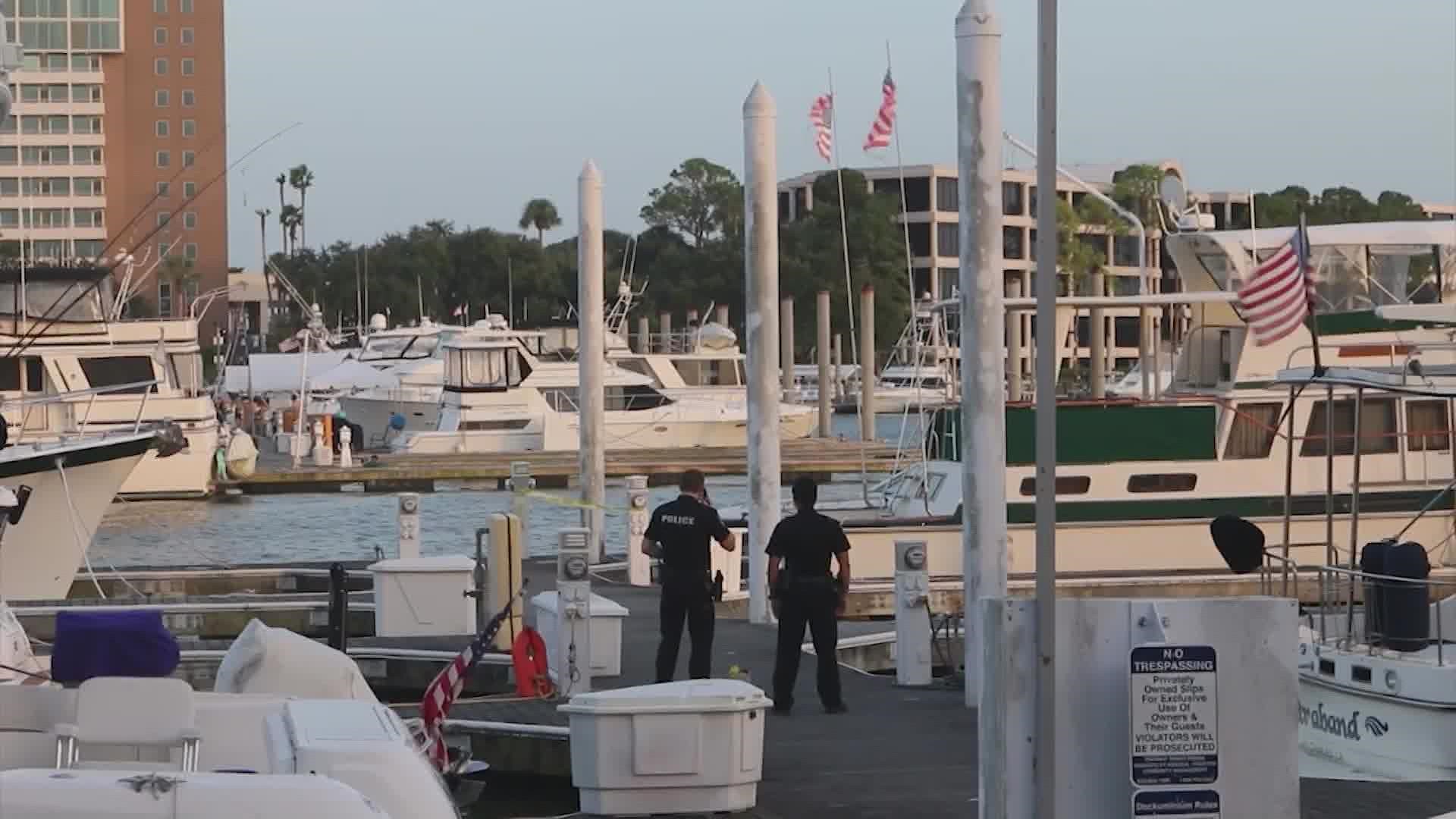 Texas Parks and Wildlife is investigating after a woman was injured in a fall from a boat Saturday evening on Clear Lake in League City, officials said.