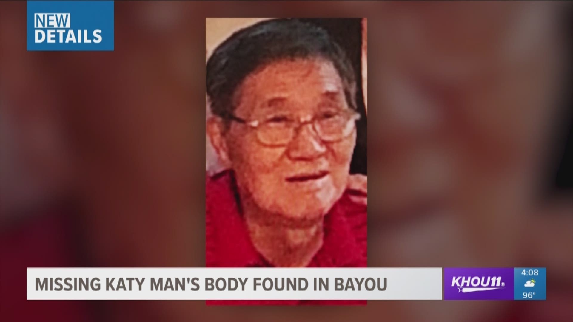 A 77 year old man who was reported missing from the Katy area was found dead on Friday along Buffalo Bayou behind Woodcreek Reserve.