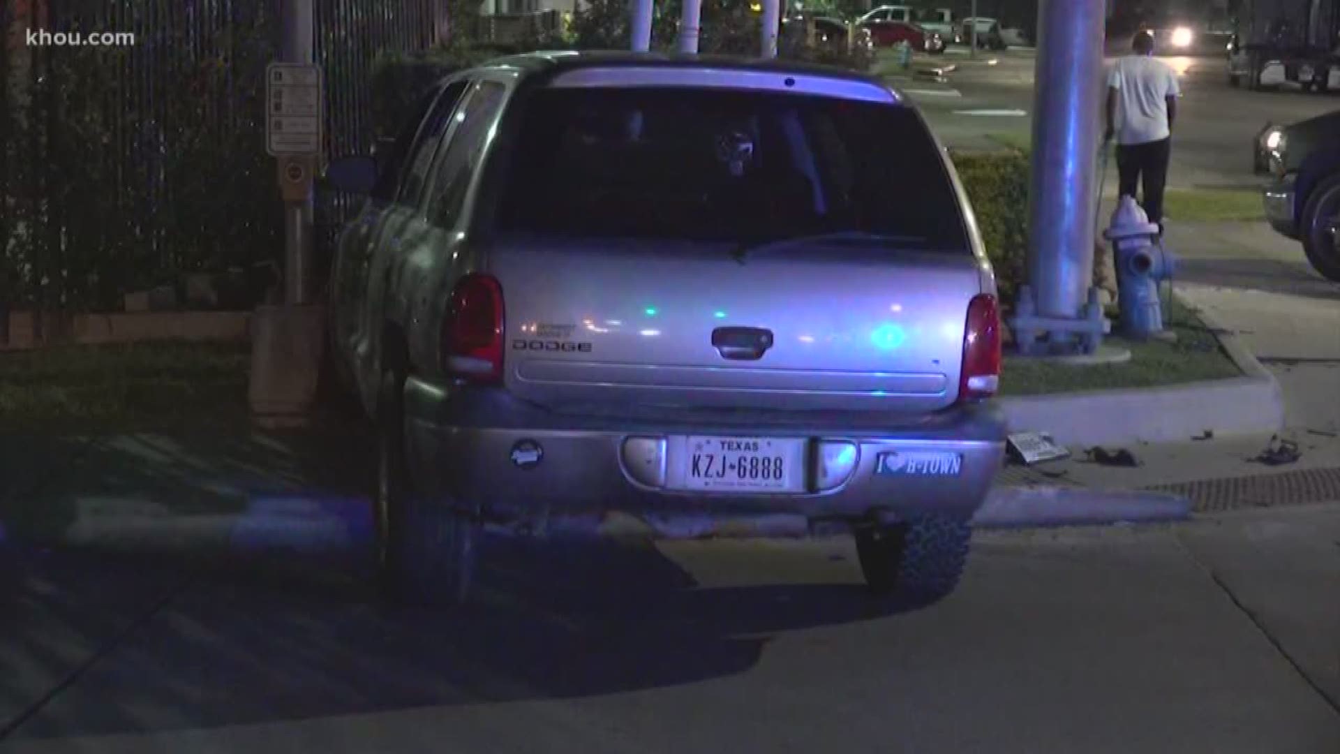 Police say the crash happened on Dyna in north Houston. Two vehicles collided, but one of the drivers left the scene on foot. That driver was located and arrested for suspicion of DWI, police say.