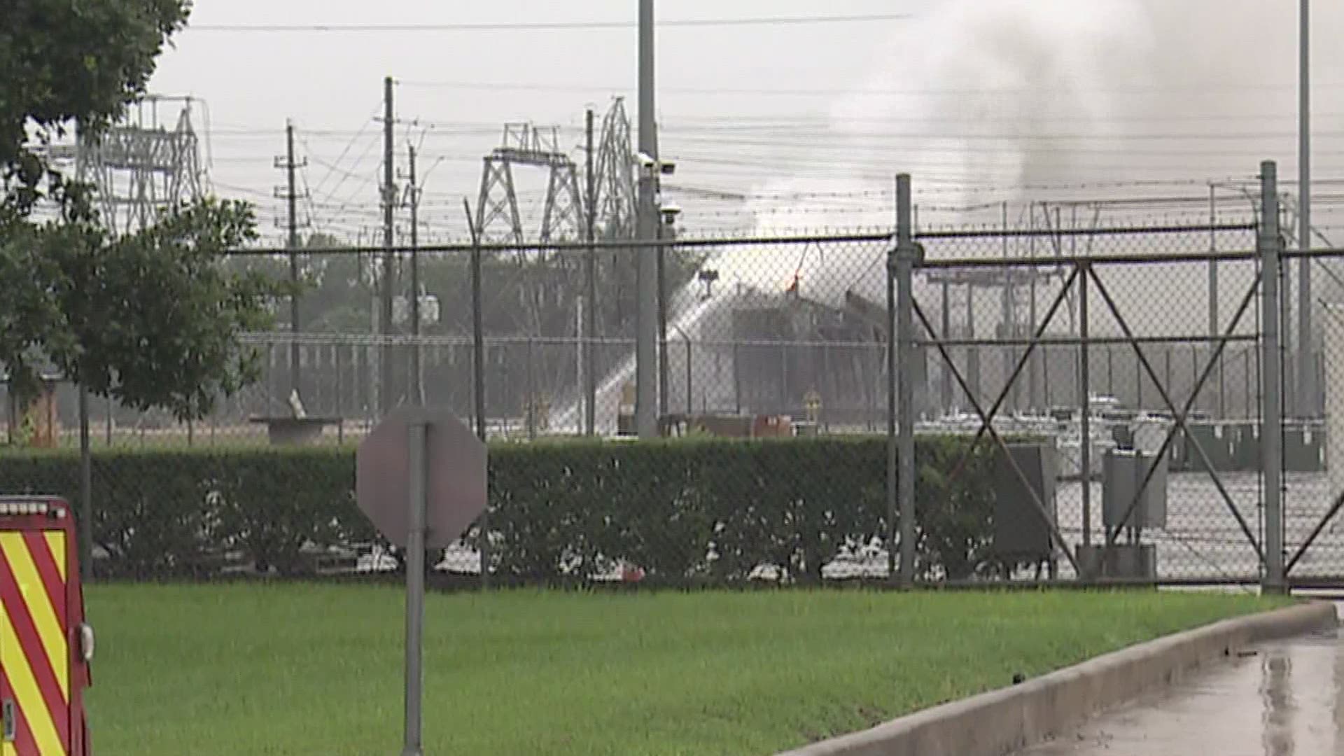 KHOU 11 News at Noon reports on a large electrical facility fire in NW Houston Friday