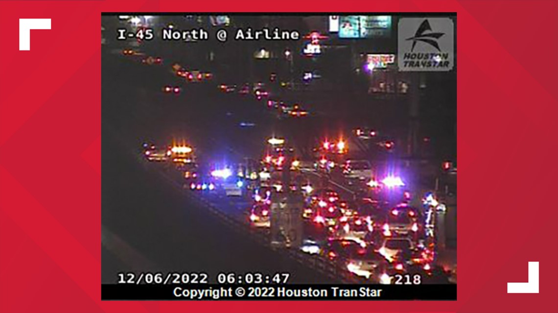 Lalu lintas Houston: North Freeway ditutup karena kecelakaan besar