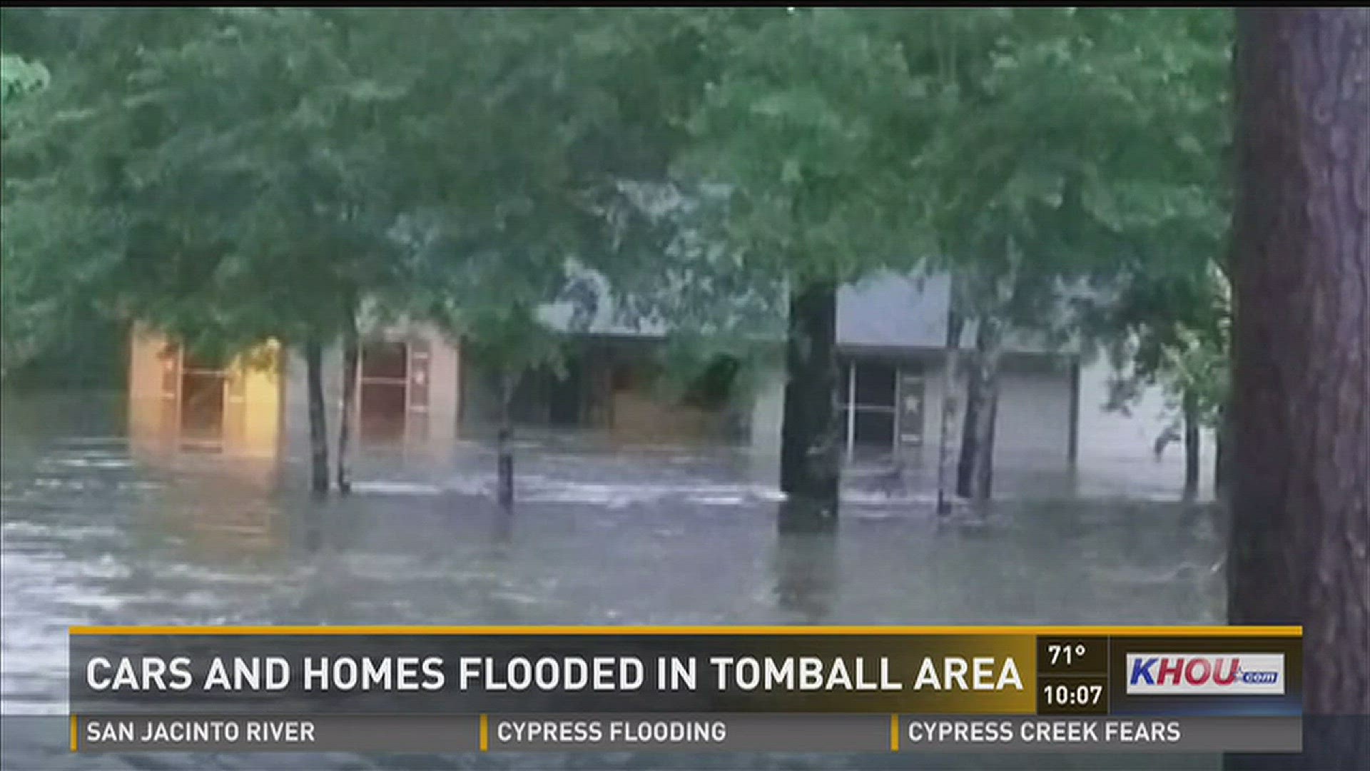 Cars and homes have been flooded in the Tomball area after Friday's storms. One driver was caught in high water and escaped from his vehicle just in time.