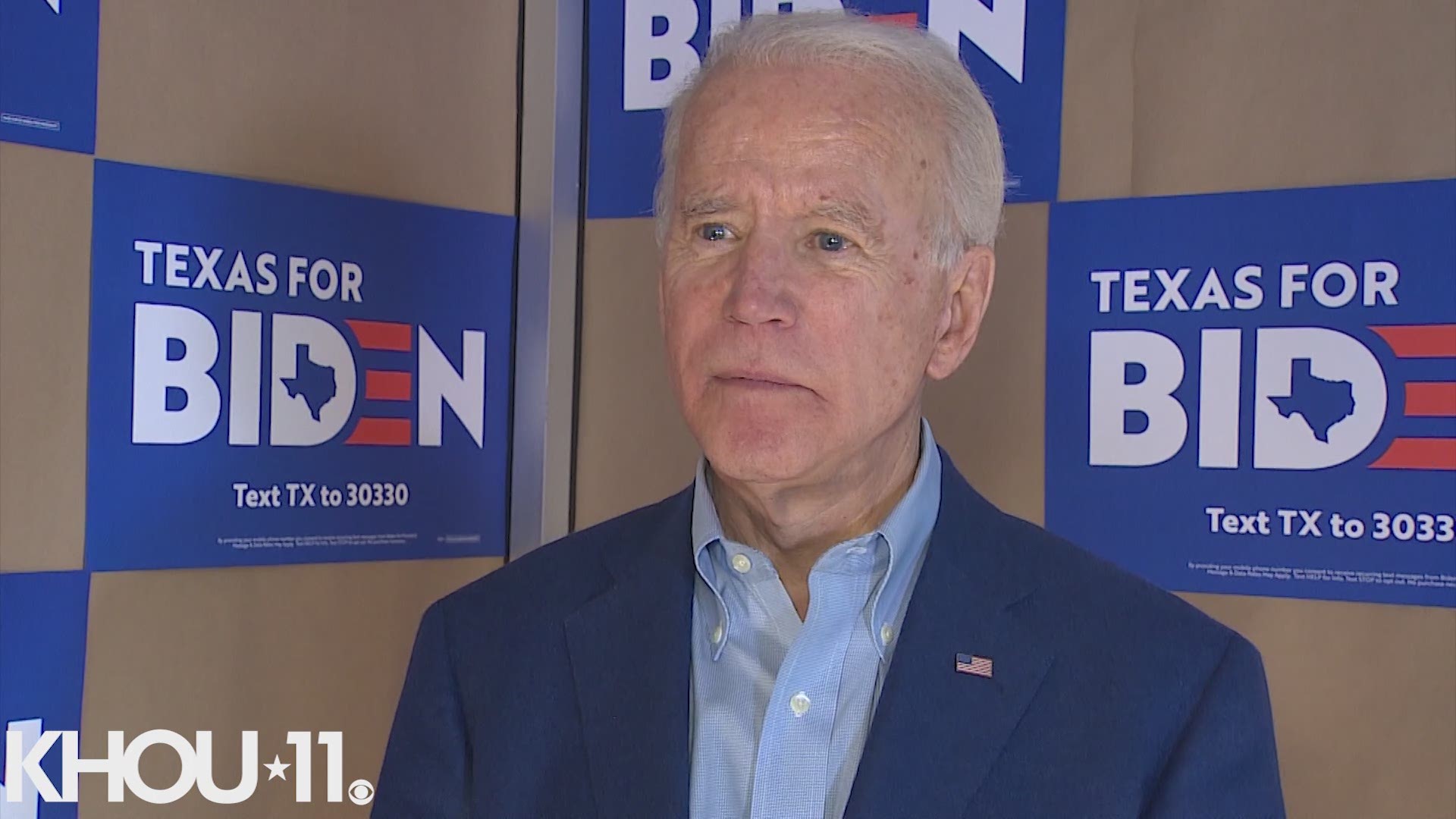 KHOU 11 caught up with Joe Biden during his visit to Houston ahead of Super Tuesday.