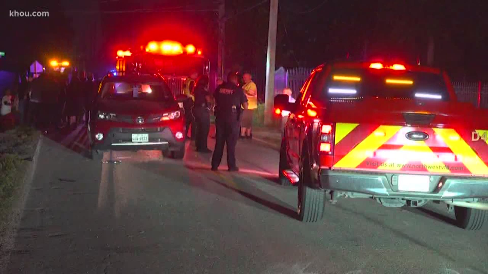 A teen was injured Sunday night after a pickup truck driver allegedly hit a horse the teen was riding in northwest Harris County.