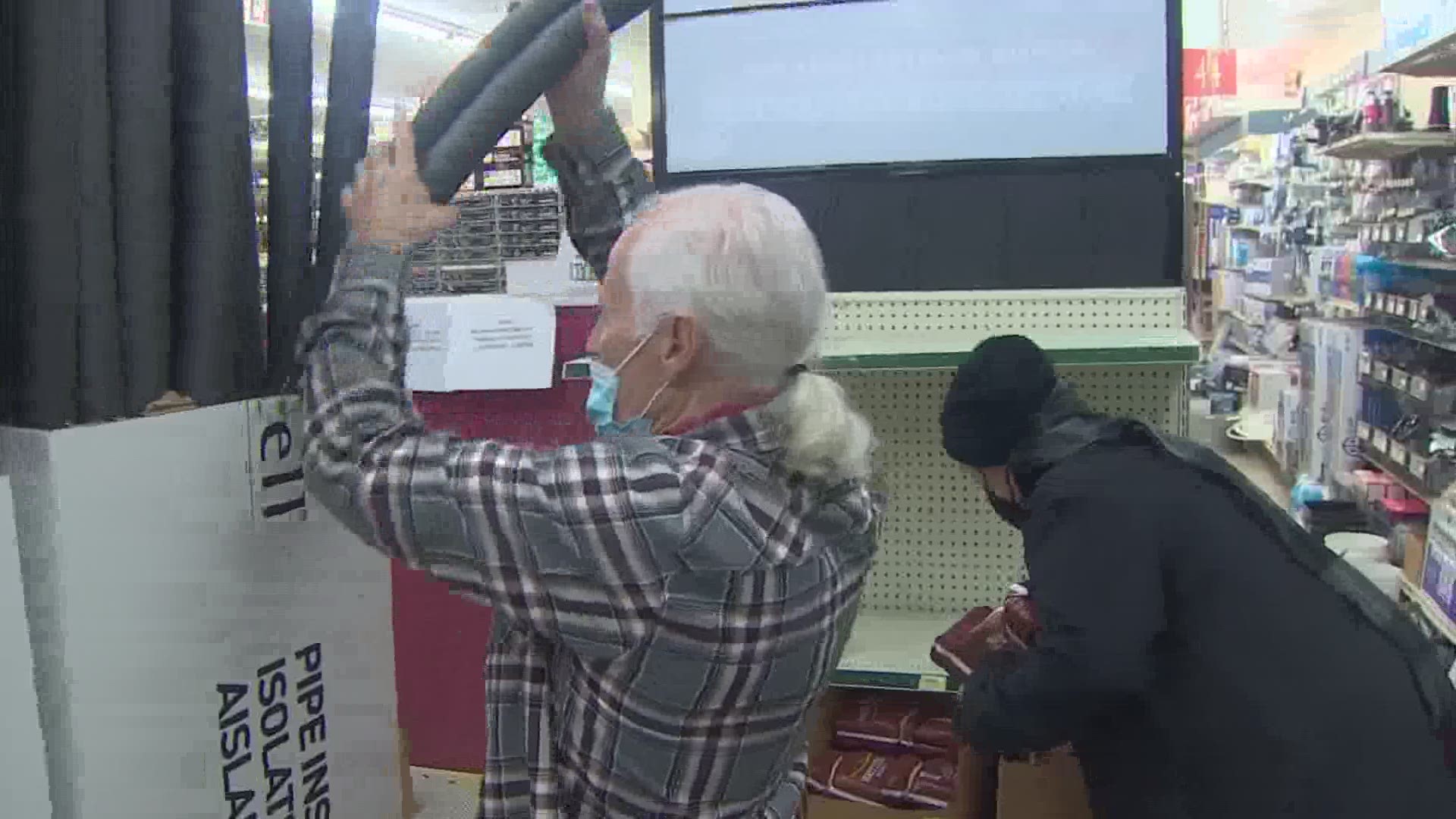 Houston-area residents flocked to hardware stores Saturday to purchase pipe protection equipment ahead of a severe winter weather storm.