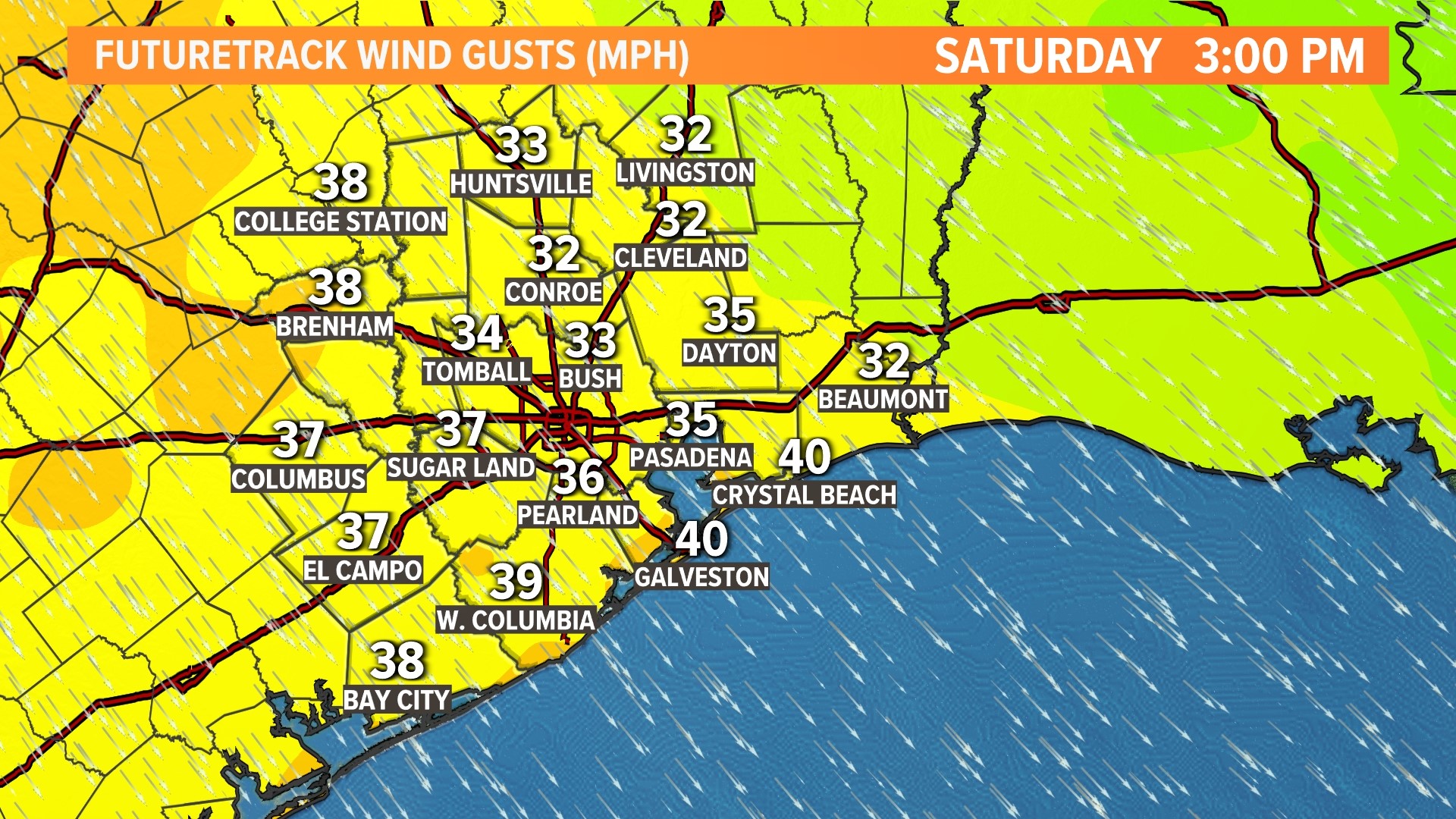 Cold front coming to Houston Saturday, January 15