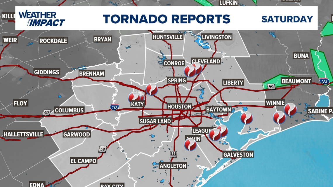 Houston-area tornado report: Where tornadoes were spotted Saturday, Dec. 28