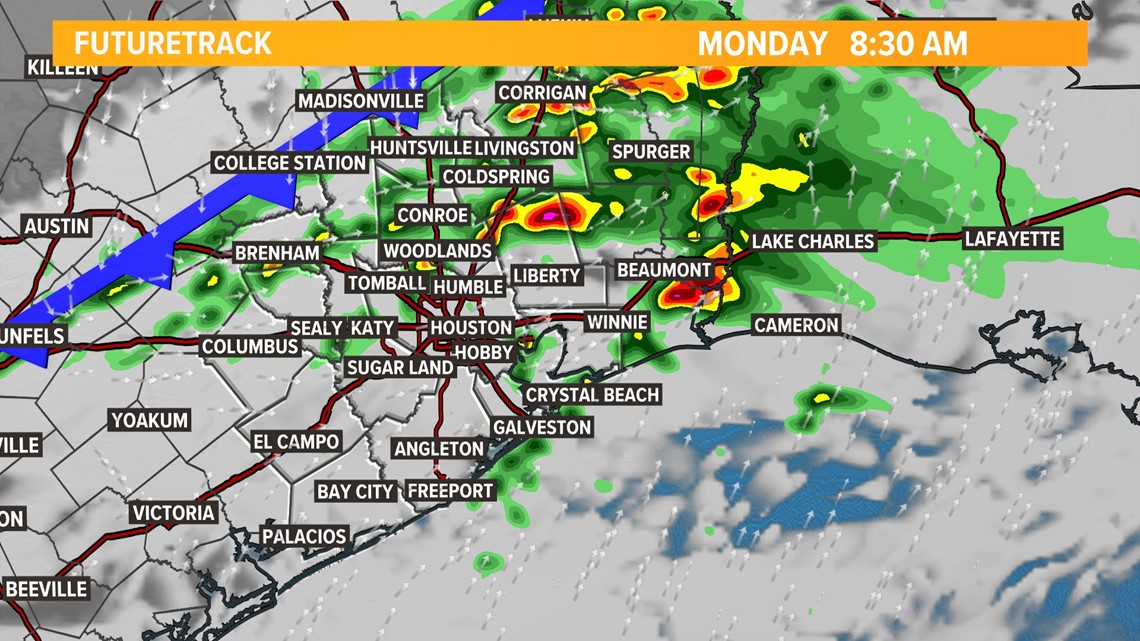 Timeline of cool front coming to Houston khou