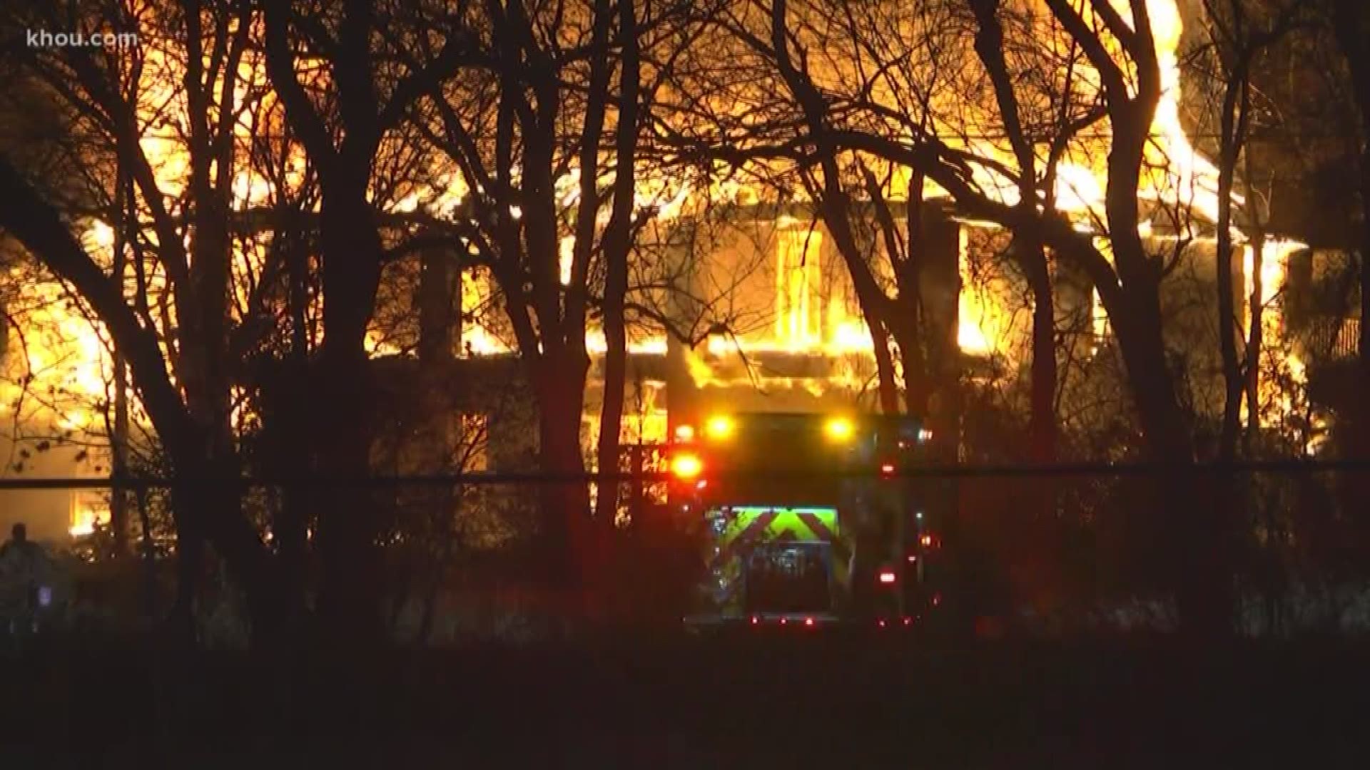 A massive house fire destroyed an abandoned home just off the North Beltway 8 overnight.