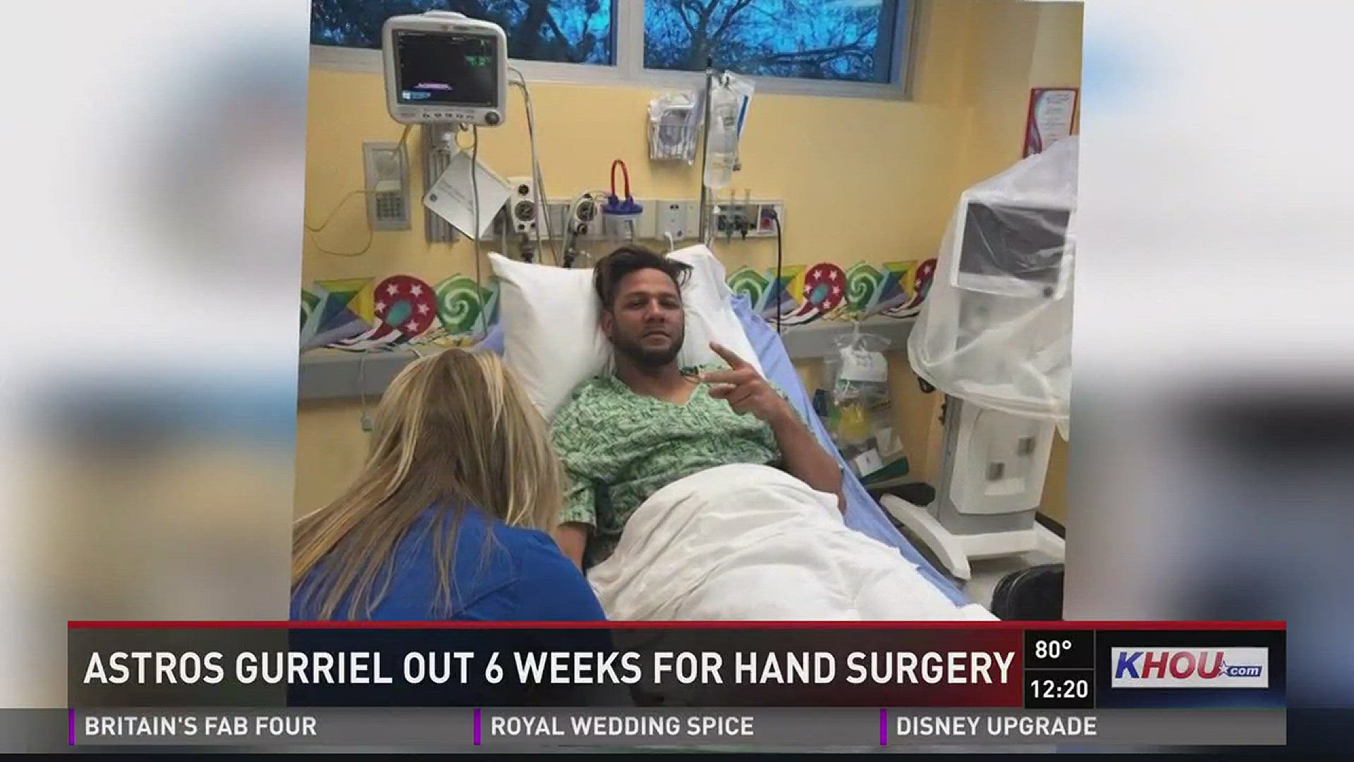 Astros first baseman Yuli Gurriel has left spring training to return to Houston to have surgery on his left hand.