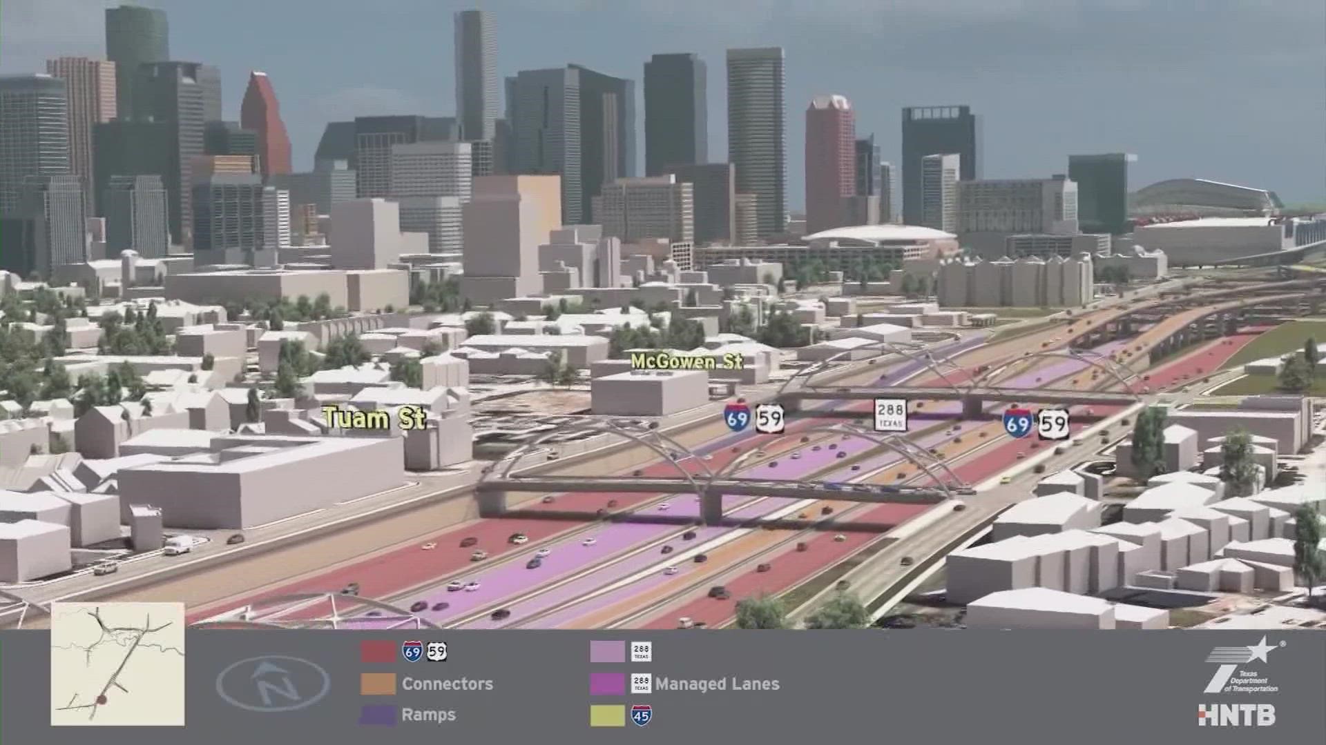 The I-45 expansion project will reconstruct the North Freeway between downtown and the Beltway.