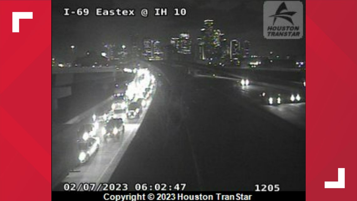 East Freeway to Eastex Freeway closed Houston, Texas traffic