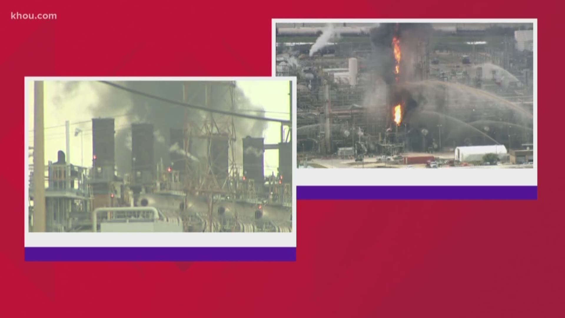Fire is burning at the Polypropylene portion of the Exxon Baytown plant.