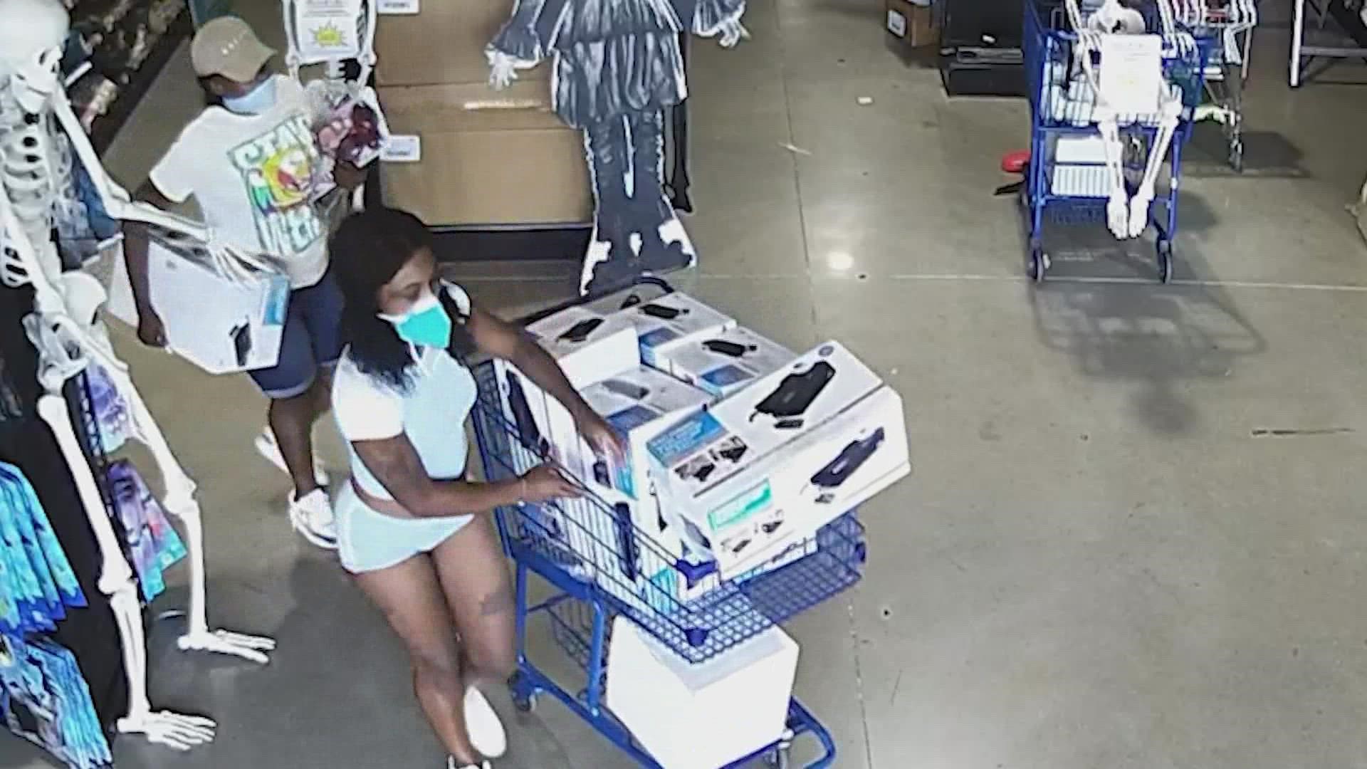 Two women picked trick over treat, causing a small business owner to chase them down they attempted to steam $1,000 worth of supplies from a Halloween store.
