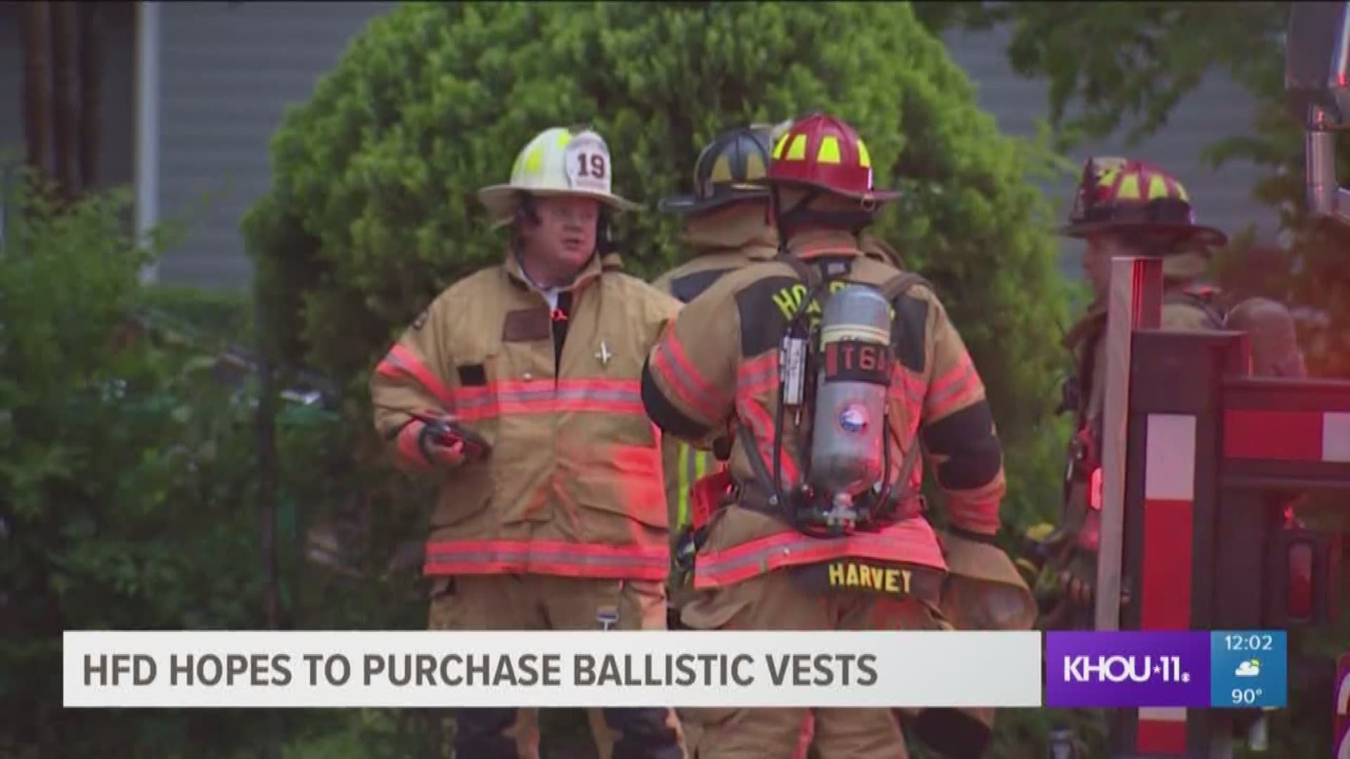 Houston Fire Chief Sam Peña says there is now funding to buy bullet proof vests for Houston firefighters. 