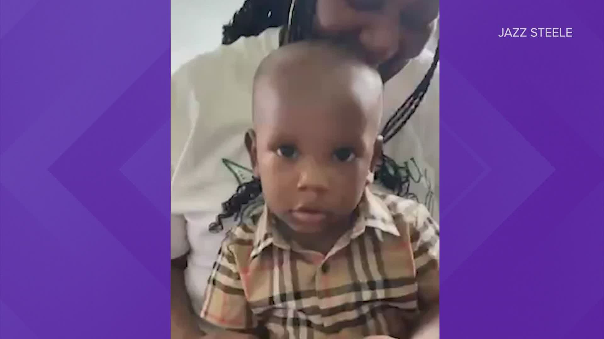 Family members tried to put on brave faces at a weekend birthday party for a 1-year-old boy, but it was tough days just after his mother was murdered.