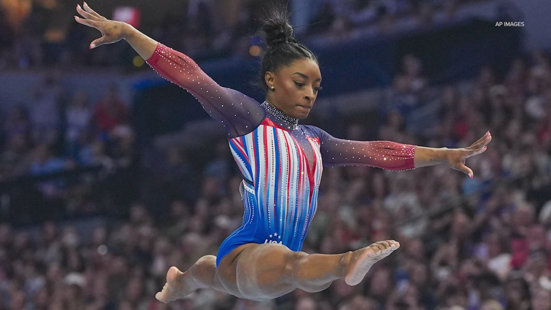 Simone Biles posted a two-day all-around total of 117.225 to clinch the lone automatic spot on the five-woman team.