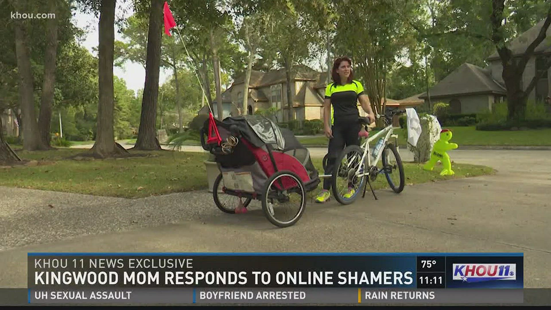 Some parents are upset with one Kingwood mom who drops off her children at different schools using her bicycle instead of waiting in the drop off line like the other parents.
