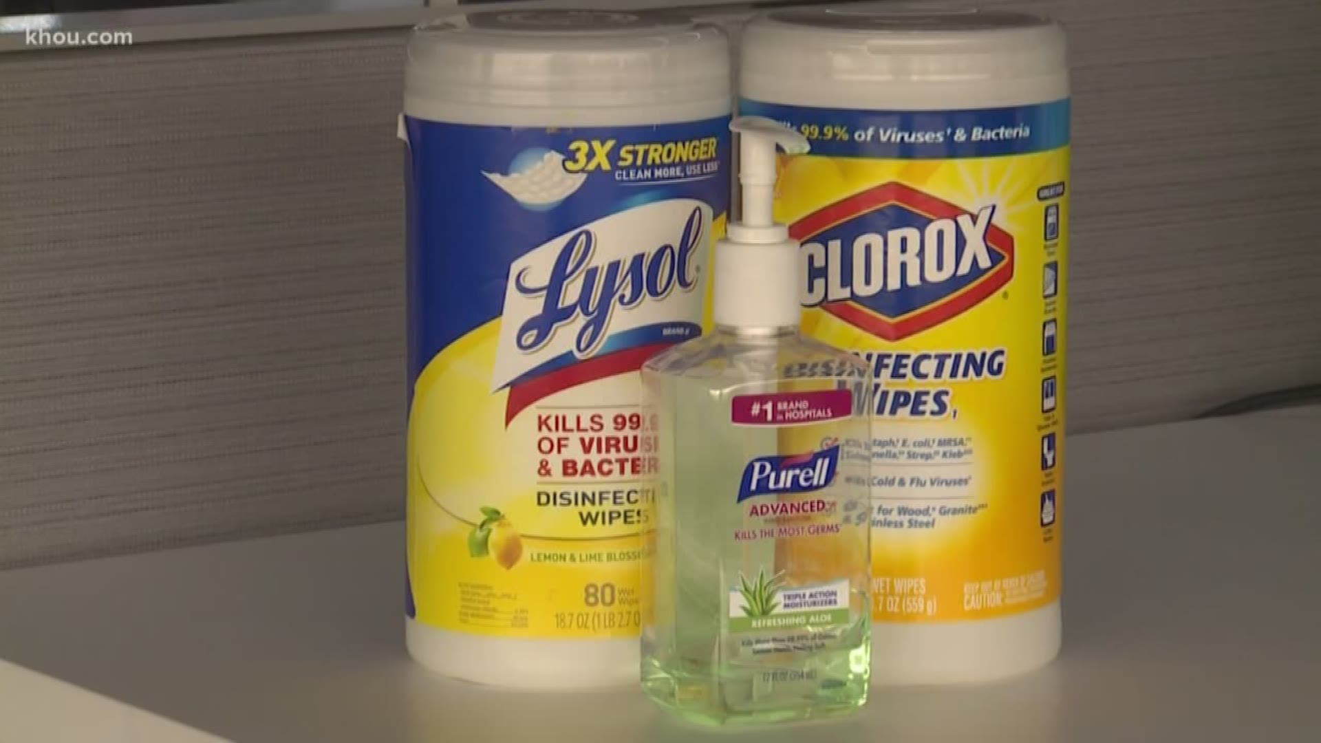 Despite restrictions on sanitizer and hand soap, shelves are empty at stores across the Houston area.