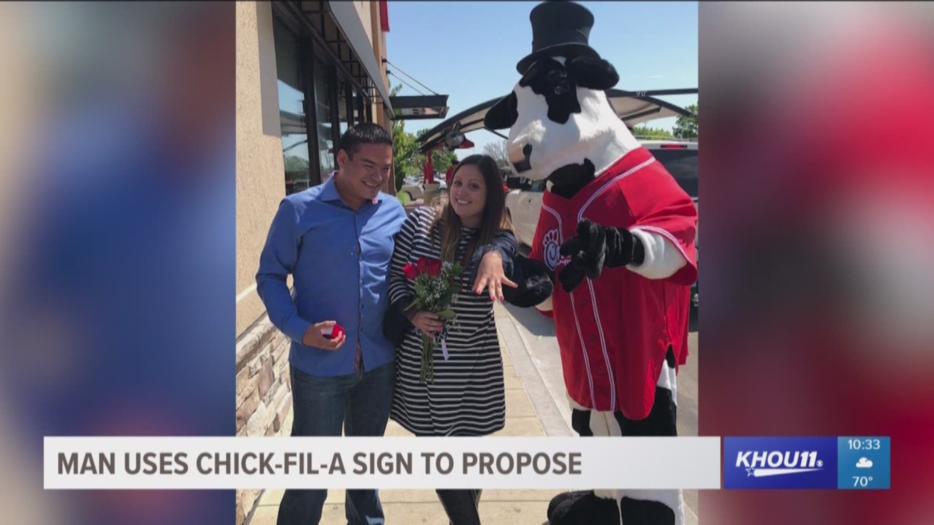 A Chick-Fil-A in North Texas helped a man pull off a very unique proposal