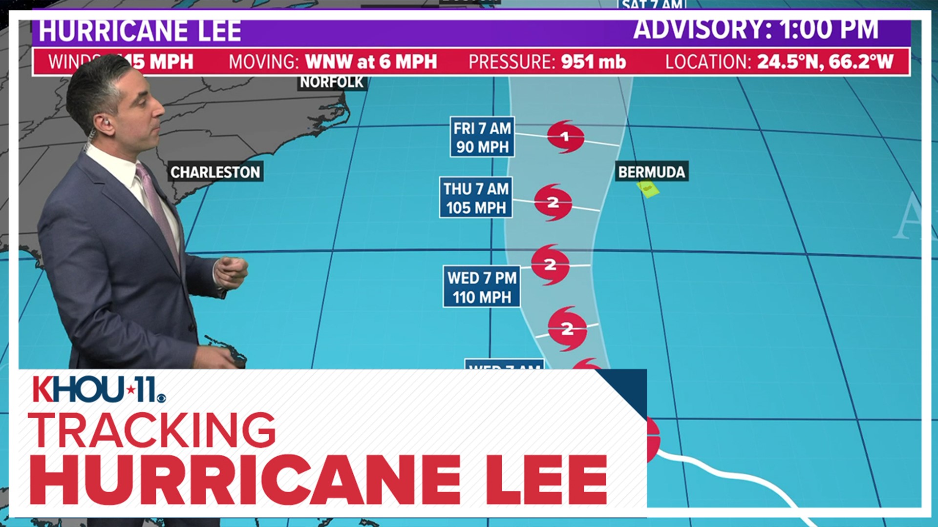 Hurricane Lee continues to move through the Atlantic Ocean and could see a landfall in the northeast U.S.