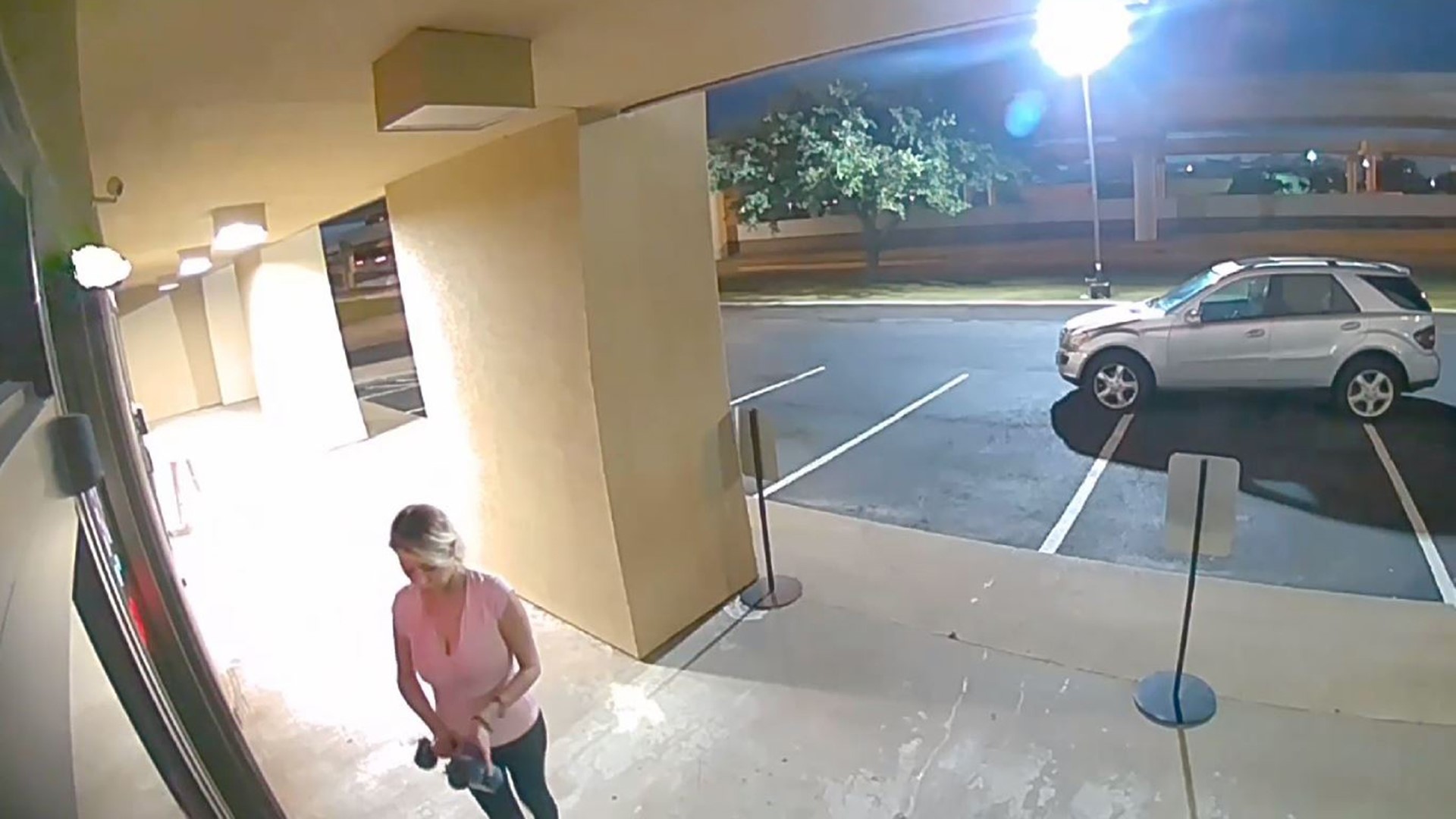 Sugar Land police are looking for a woman who, they say, used a battery-powered grinding saw to break into a spa and steal Botox.

She appears to be trying to pry the door open with her hands before retrieving the power tool from her Mercedes SUV.