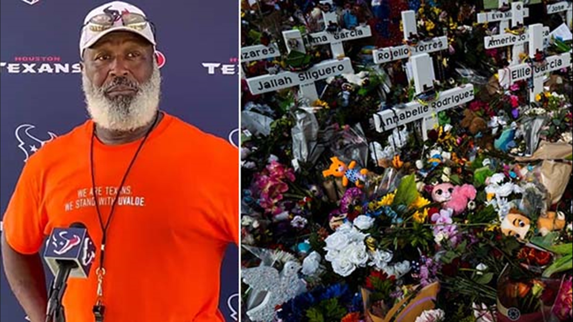 "Whether it be a church, grocery store or school … some place should be sacred to us," Coach Lovie Smith said. "Just seems like something has to be done.”