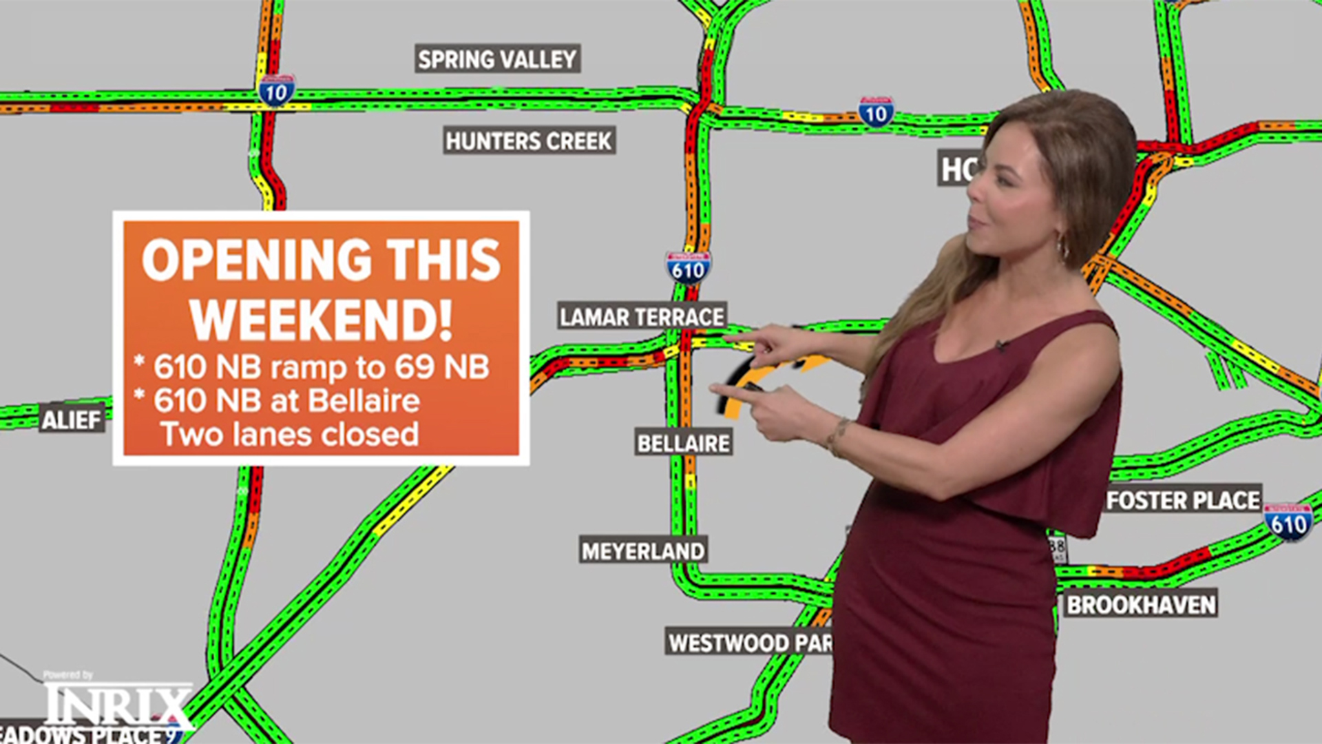 KHOU 11 traffic expert Jennifer Reyna has your weekend roadwork report and this week, there's great news for Meyerland and Bellaire drivers.