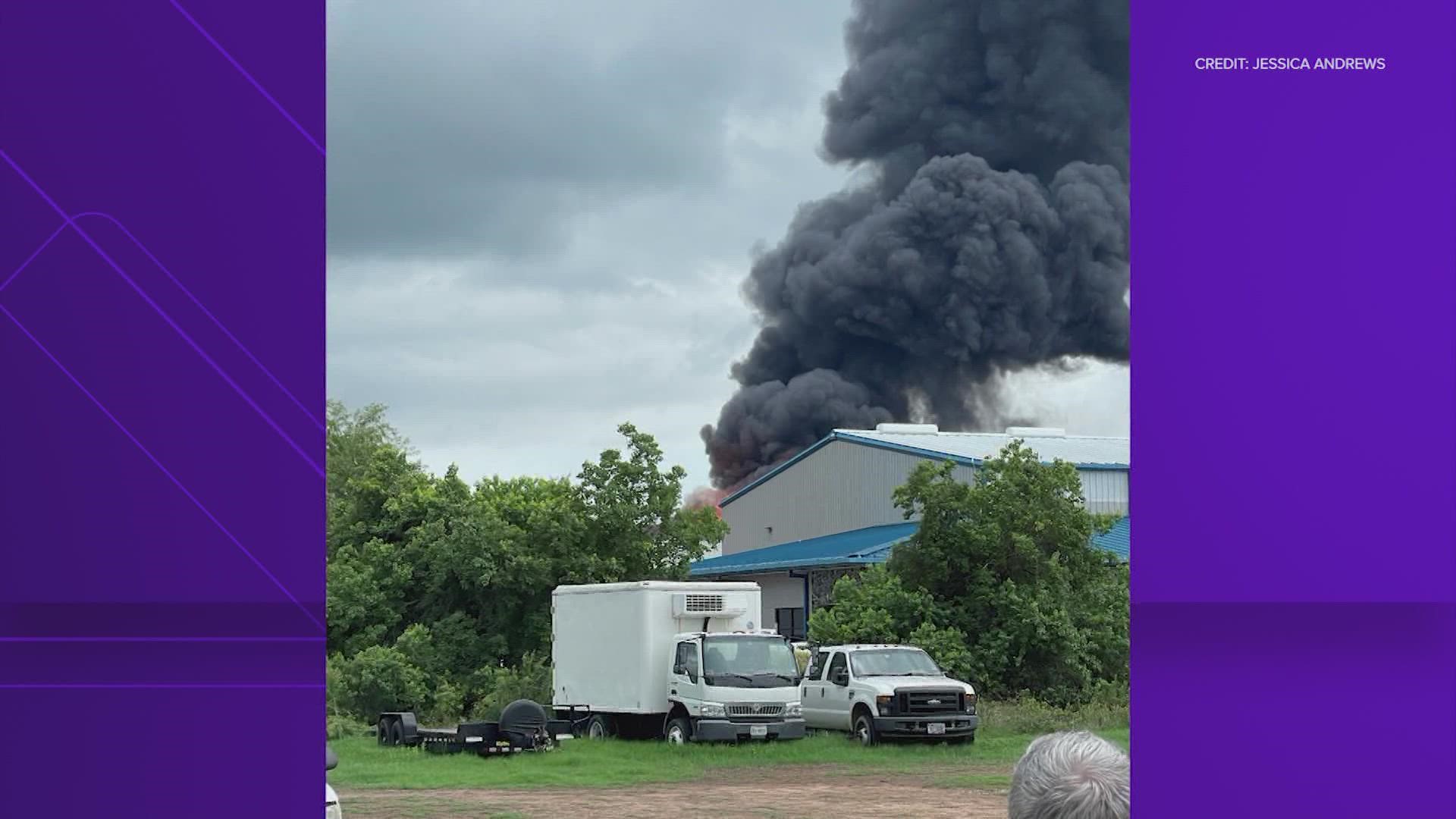 Firefighters battled a silo fire in northwest Harris County Tuesday, August 30 near Tomball. The cause of the fire is unknown.