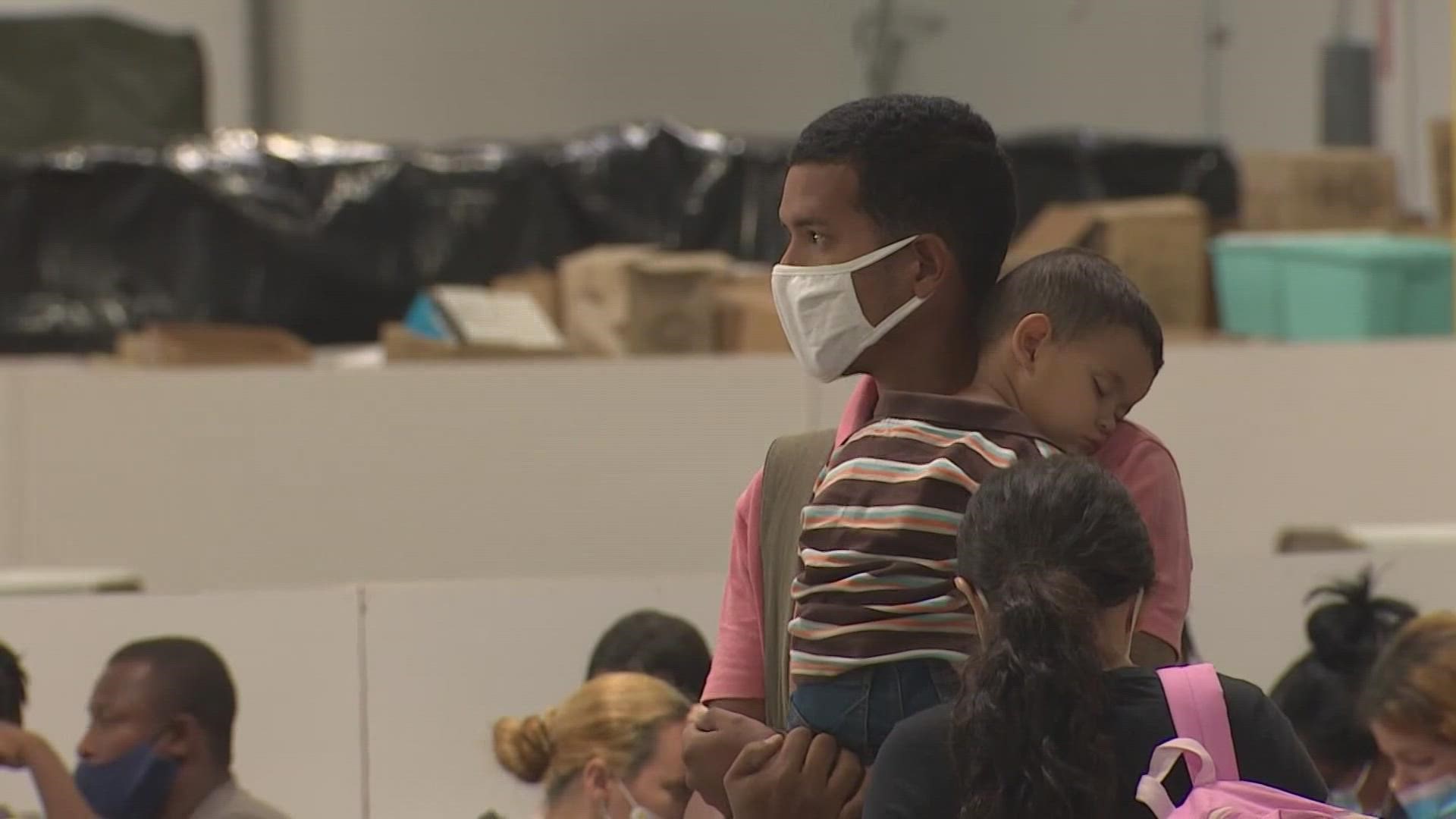 About 1,200 Haitian migrants have been bussed from Del Rio to the Houston area already.