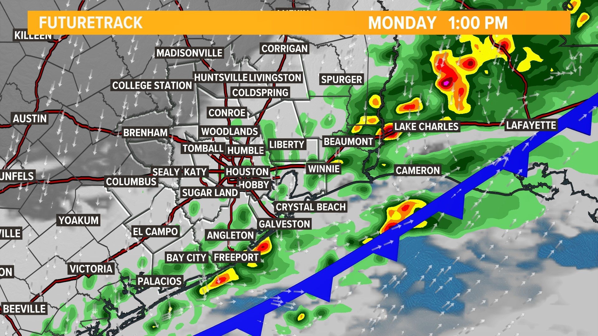 Timeline of cool front coming to Houston | khou.com