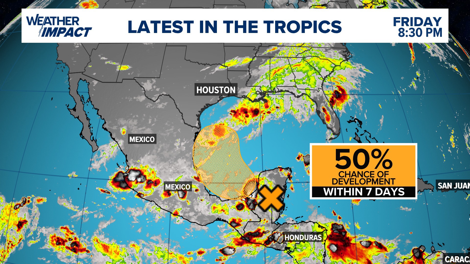 Chief Meteorologist David Paul is tracking several spots in the tropics, including one heading for the southern Gulf of Mexico.