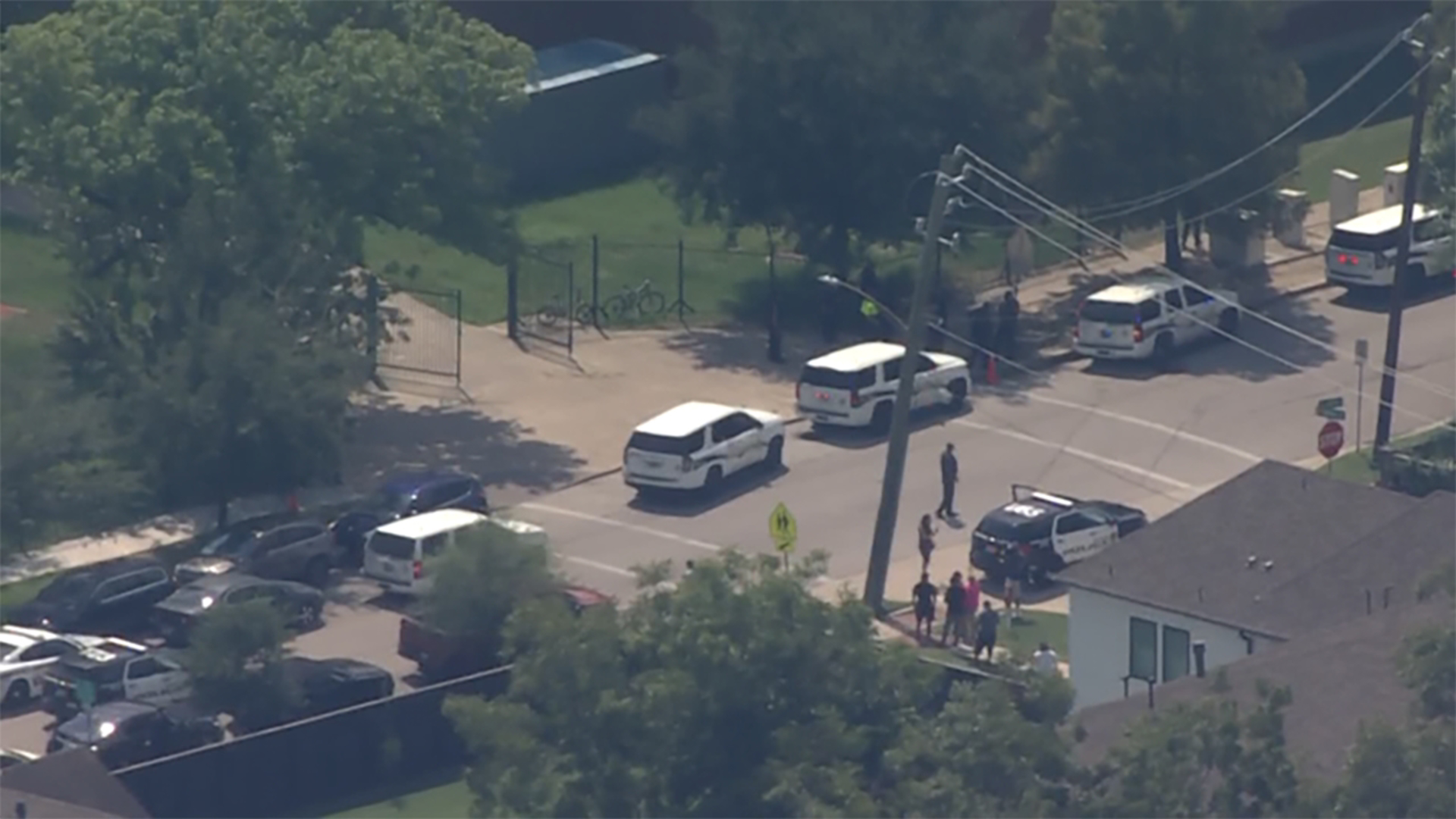 A heavy police presence showed up at Heights High School in Houston on Tuesday, Sept. 13, 2022, after reports of a possible active shooter.