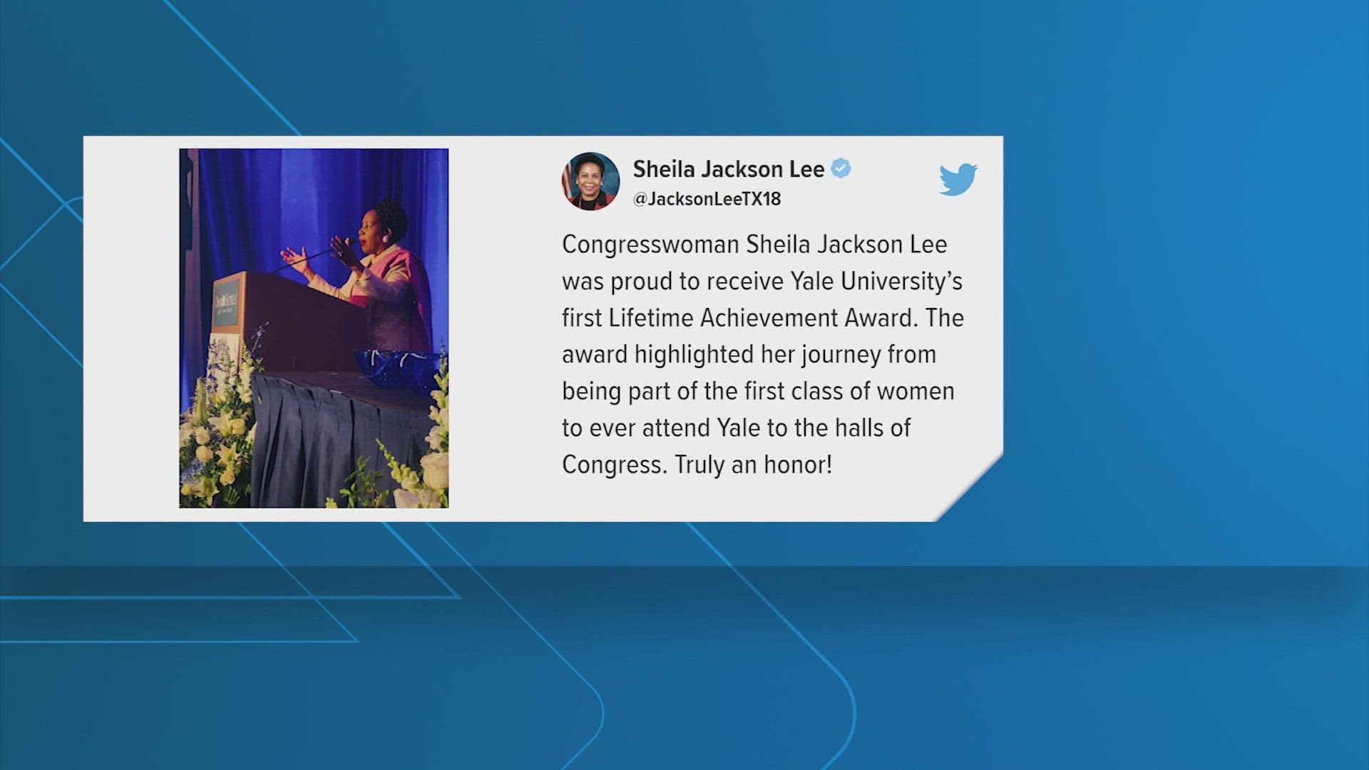 Congresswoman Sheila Jackson Lee was honored at Yale over the weekend.