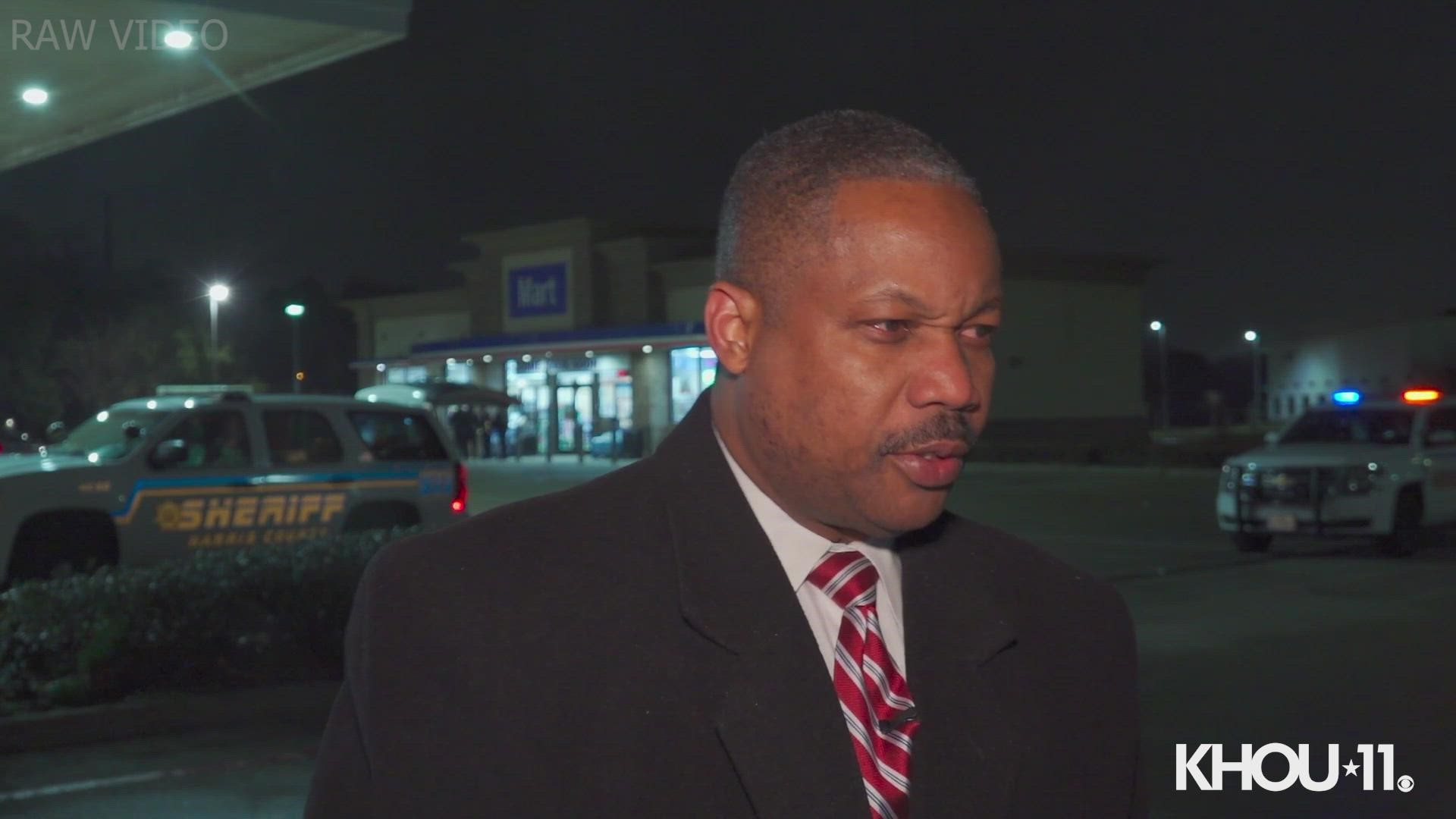 Deputies say the shooting happened Saturday evening at a gas station in northwest Harris County.
