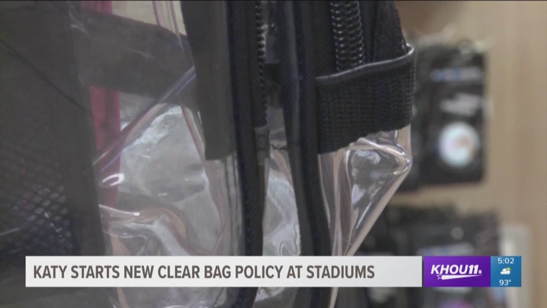 When fans enter Legacy Stadium in Katy, they'll have to bring in clear bags.
