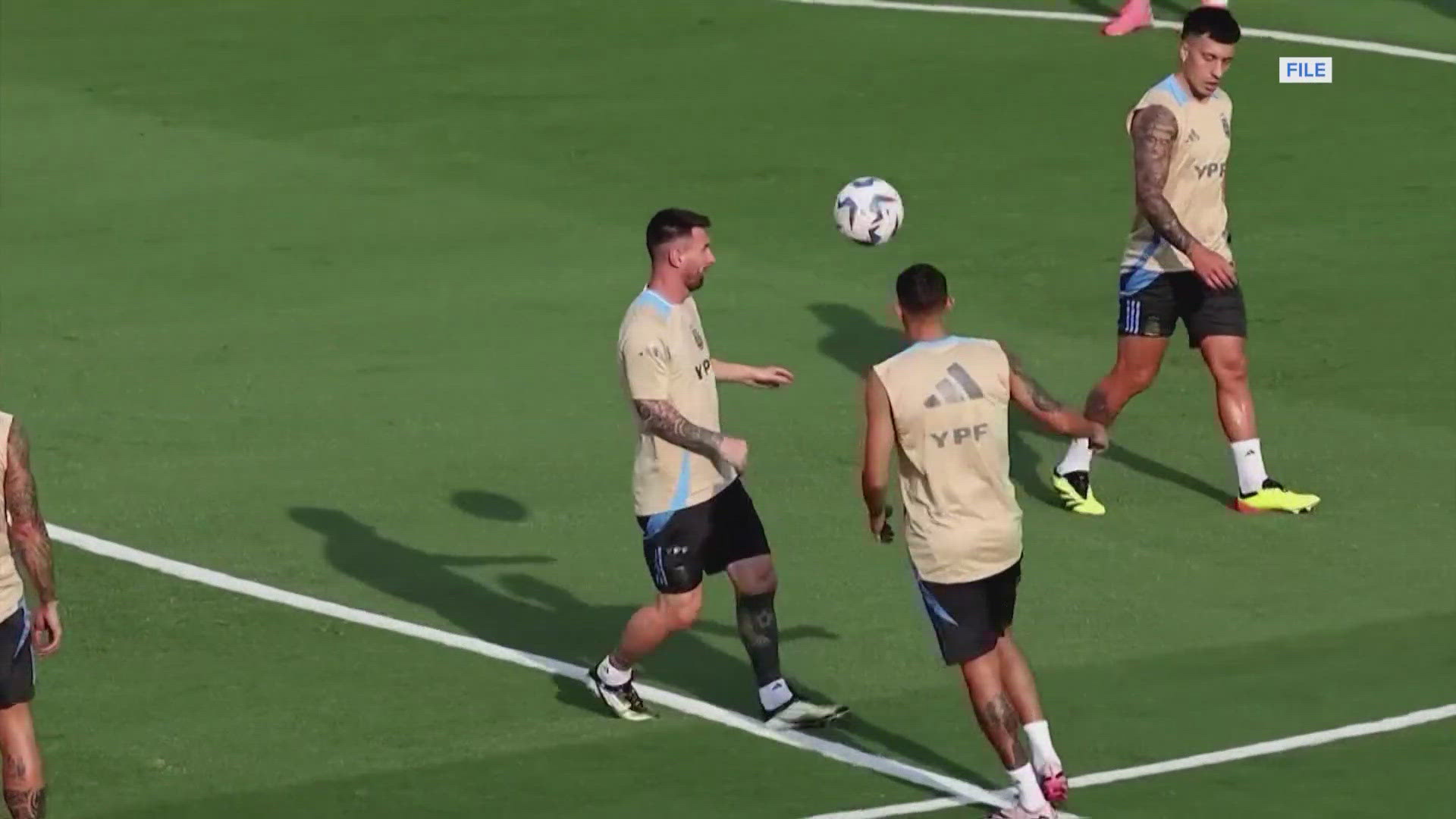 Messi has returned to training after missing Argentina's last match due to an issue with his thigh.