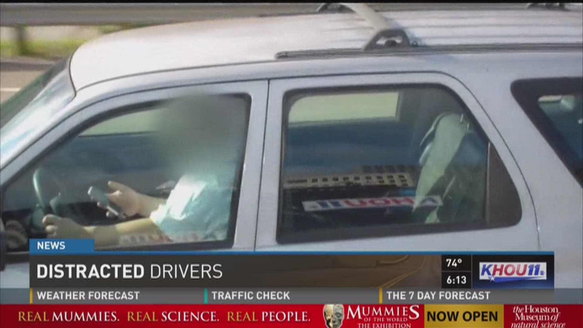 Tracking dangerous distracted driving behavior in Houston.