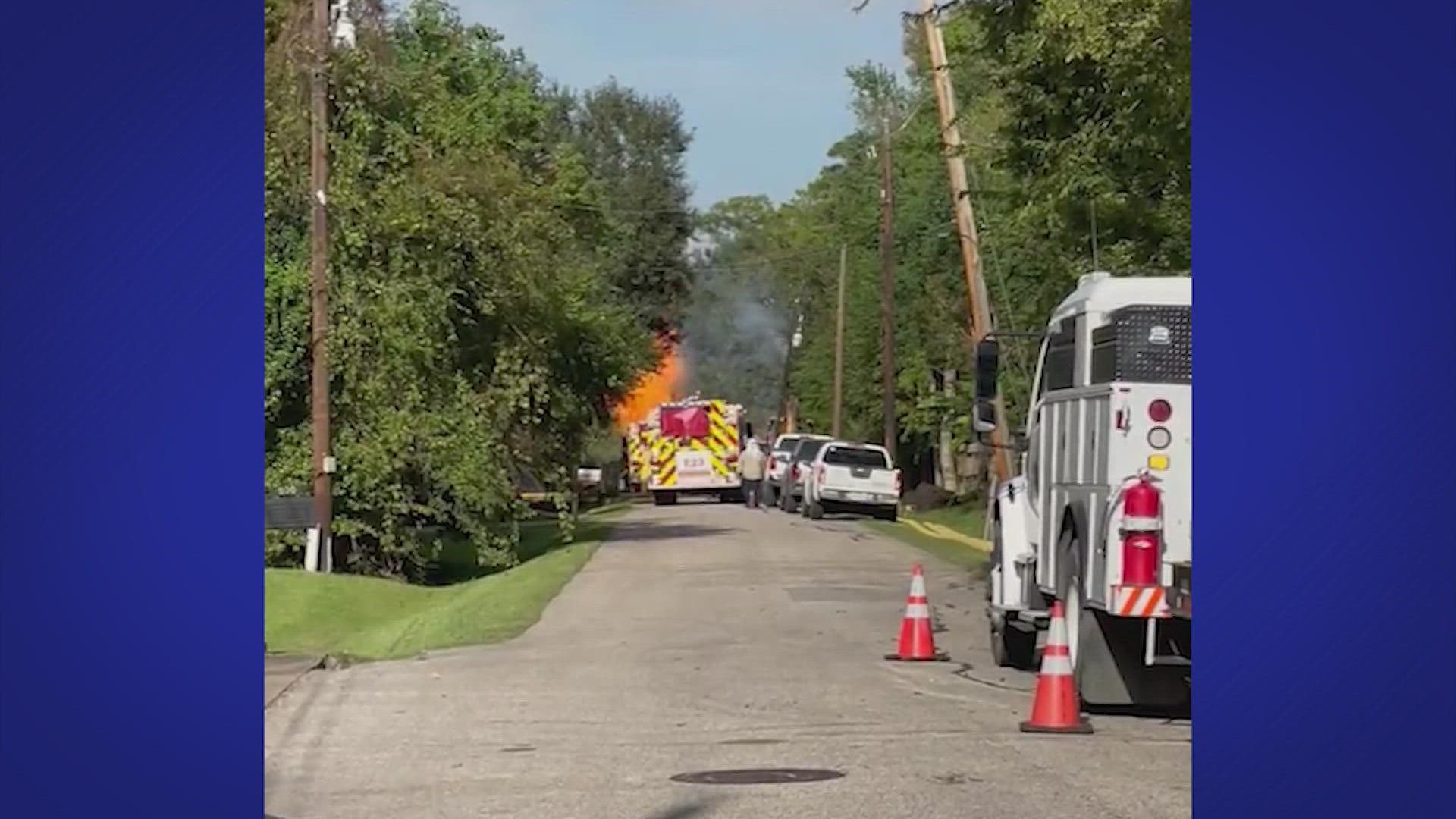 Gas and power were shut off on East Castlewood Drive due to the fire. Authorities said there was no immediate threat, but told people to avoid the area.