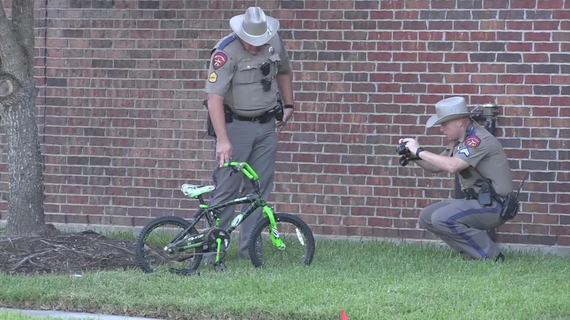 Texas DPS officials said the 8-year-old boy was riding his bike in an area that isn't safe for pedestrians or people riding bikes.